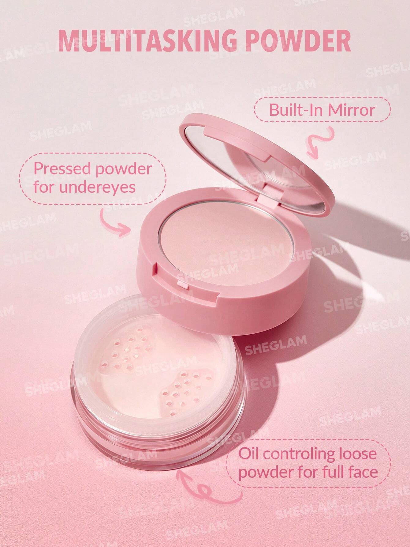 SHEGLAM Insta-Ready Face & Under Eye Setting Powder Duo-Bubblegum