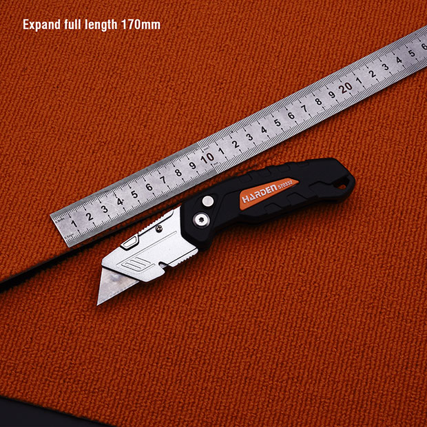 HARDEN Folding Anti Cutter 165mm with 5Pcs Refill, Multi Hand Cutting Tool Box, Cutter Knife Cutter; 570332_img_2