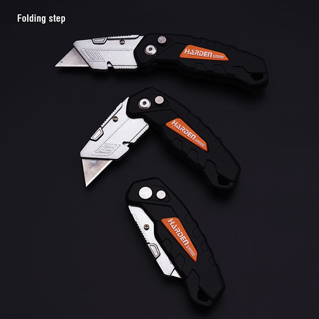 HARDEN Folding Anti Cutter 165mm with 5Pcs Refill, Multi Hand Cutting Tool Box, Cutter Knife Cutter; 570332_img_3