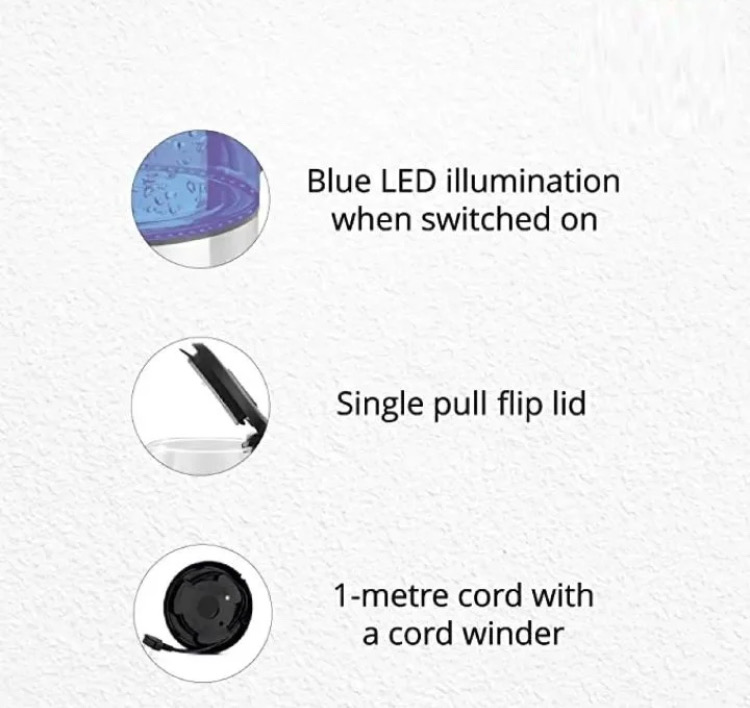 Prestige Crystal Glass Electric Kettle 2 Litre With Led Illumination, Heat Resistant1500 Watt with On/Off Switch With Light Indicator_img_2