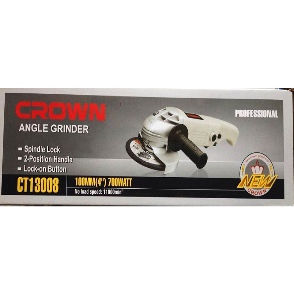 CROWN CT13008 4" Professional Angle Grinder, 700W, 100mm; Model: CT13008_img_1