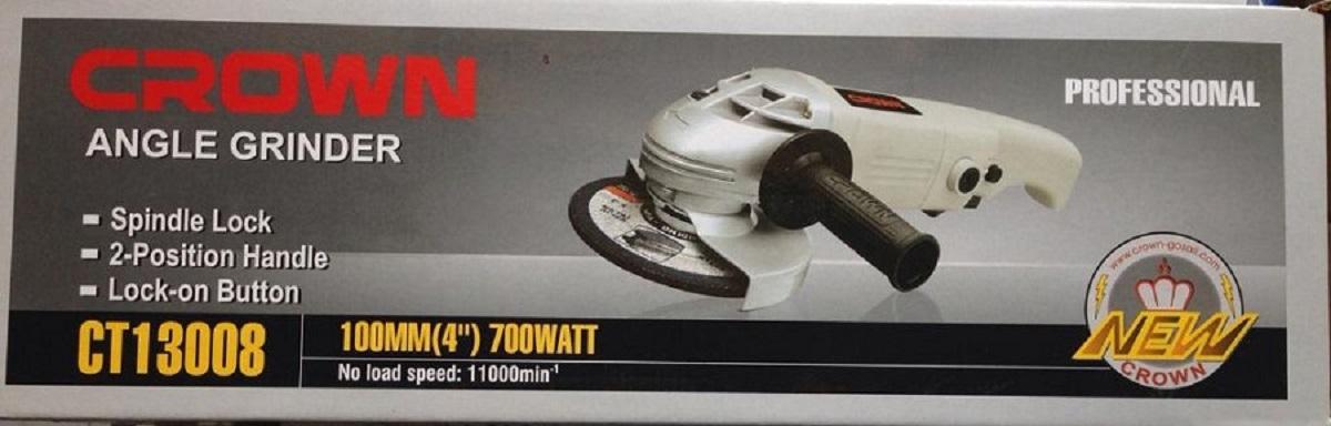 CROWN CT13008 4" Professional Angle Grinder, 700W, 100mm; Model: CT13008_img_3