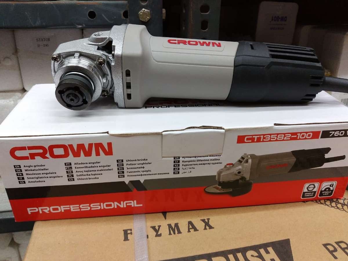 CROWN CT13582 4" Professional Angle grinder, 760W, 100mm, Rear switch; CT13582 - 100_img_1