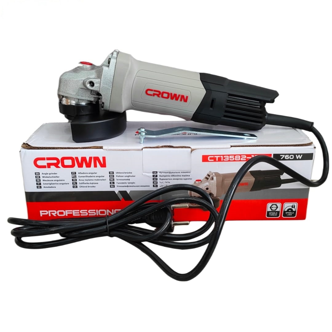 CROWN CT13582 4" Professional Angle grinder, 760W, 100mm, Rear switch; CT13582 - 100_img_2