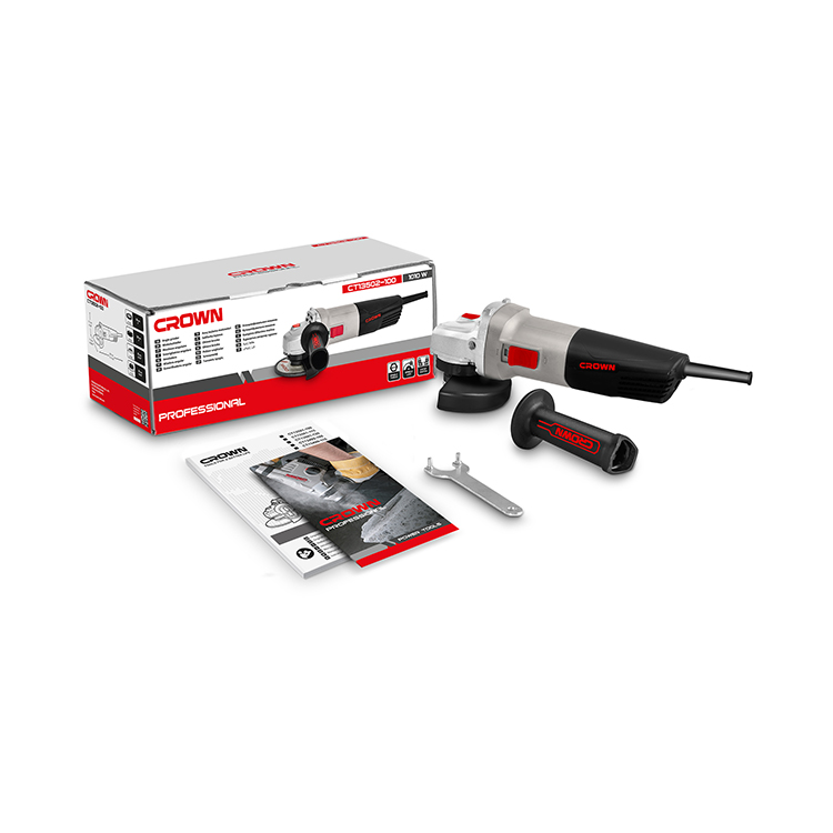 CROWN CT13502 4" Professional Angle Grinder, 1010W, 100mm, Side switch; CT13502-100_img_1