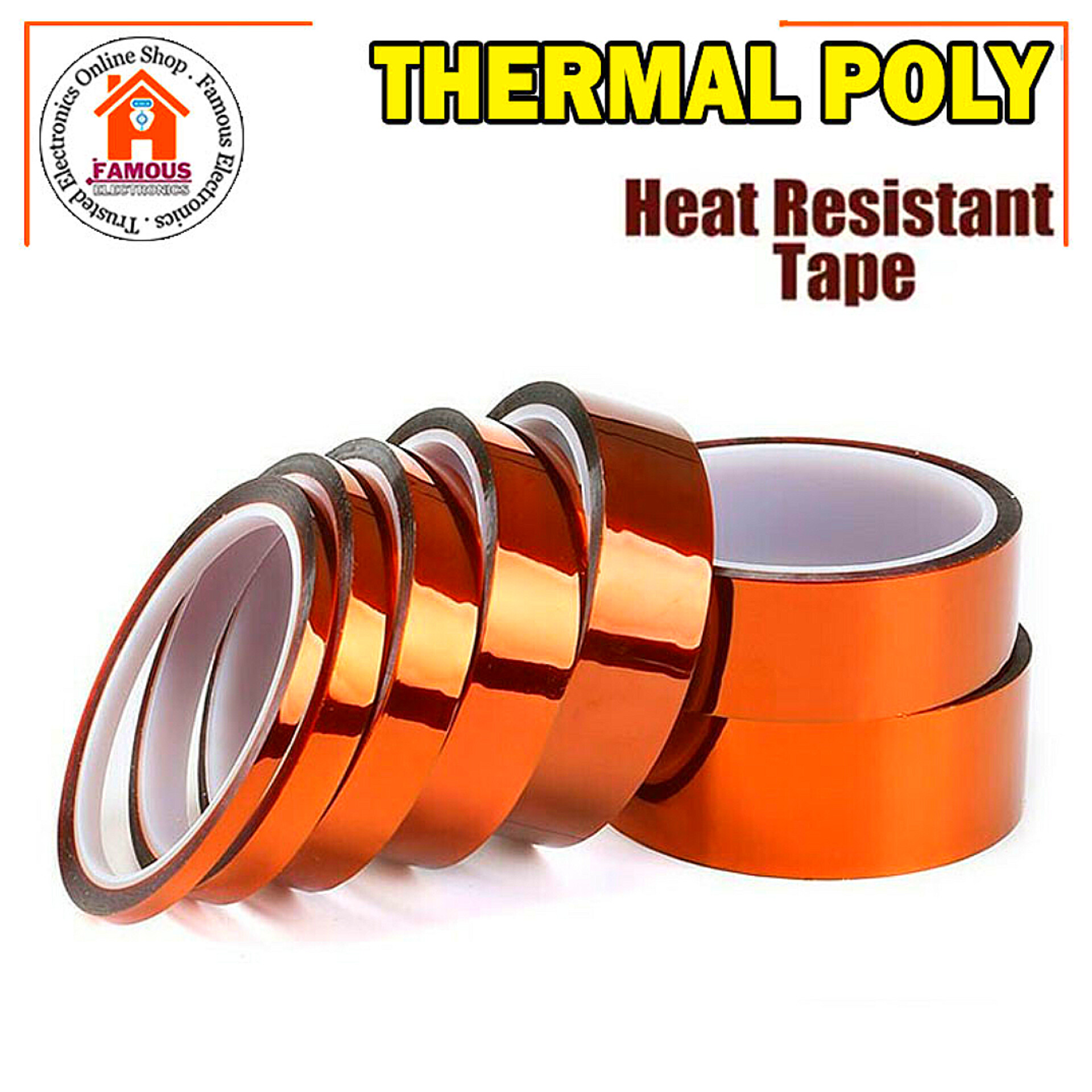 18mm 33M Kapton Tape | High Temperature Polyimide Heat Resistant Tape for Soldering & Electronics_img_3