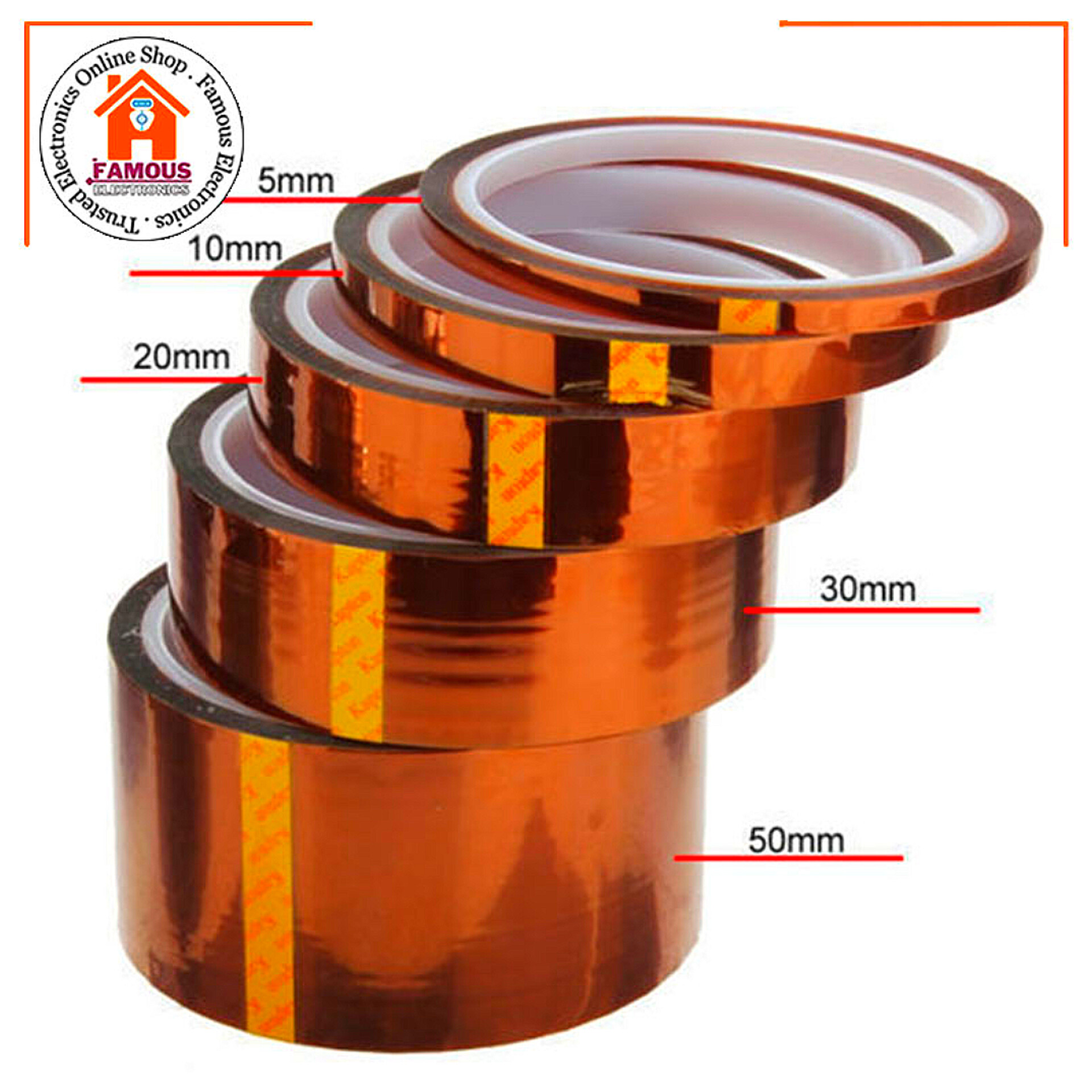 18mm 33M Kapton Tape | High Temperature Polyimide Heat Resistant Tape for Soldering & Electronics_img_5