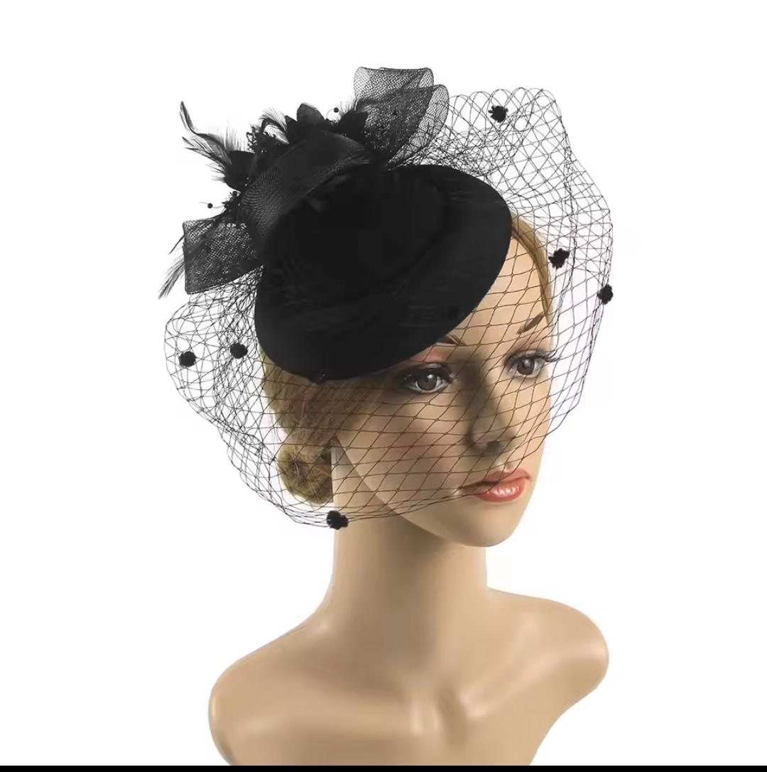 Retro Fascinator Hat women Flower_img_1