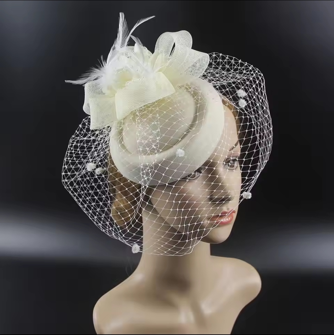 Retro Fascinator Hat women Flower_img_2