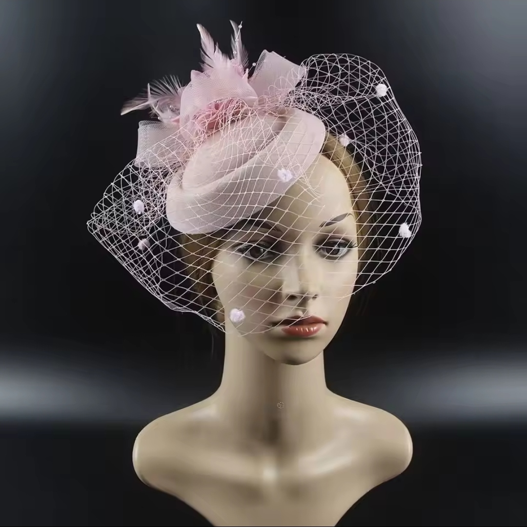 Retro Fascinator Hat women Flower_img_3