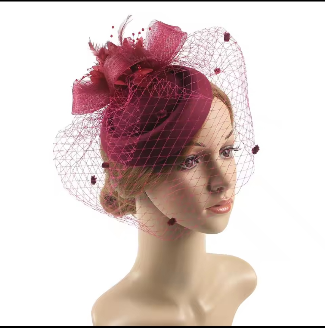 Retro Fascinator Hat women Flower_img_4