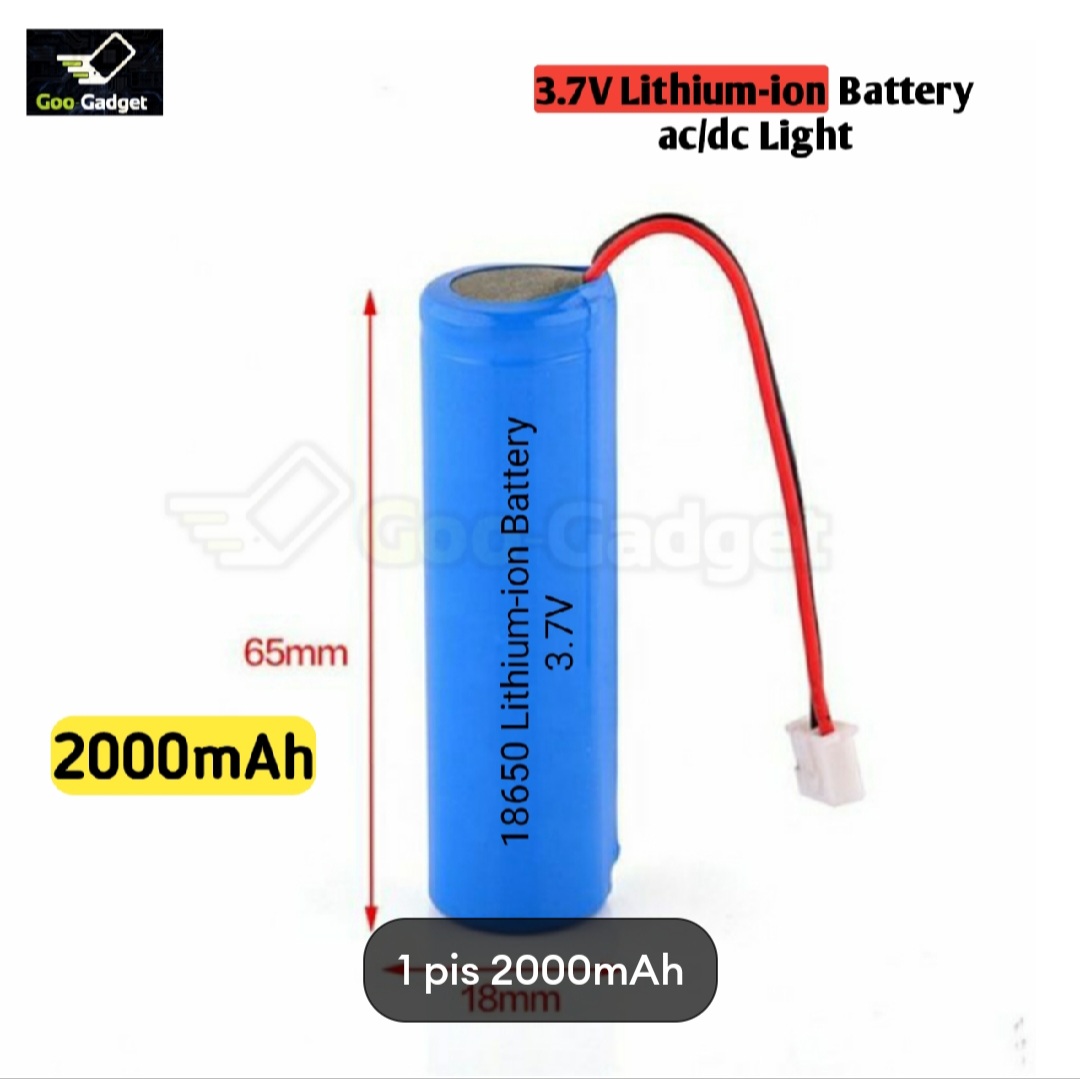 2000mAh 3.7V AC/DC Light Battery 18650 Battery Model
