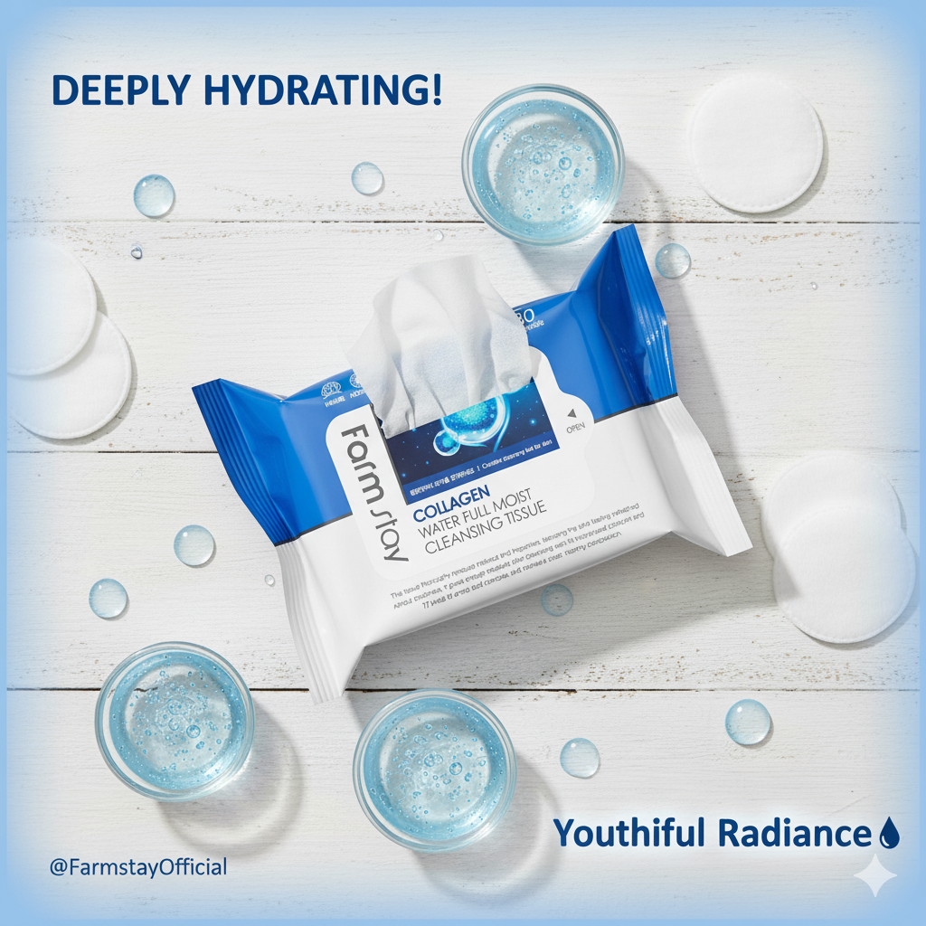 Farmstay Collagen Water Full Moist Cleansing Tissue - 30 Sheets_img_2
