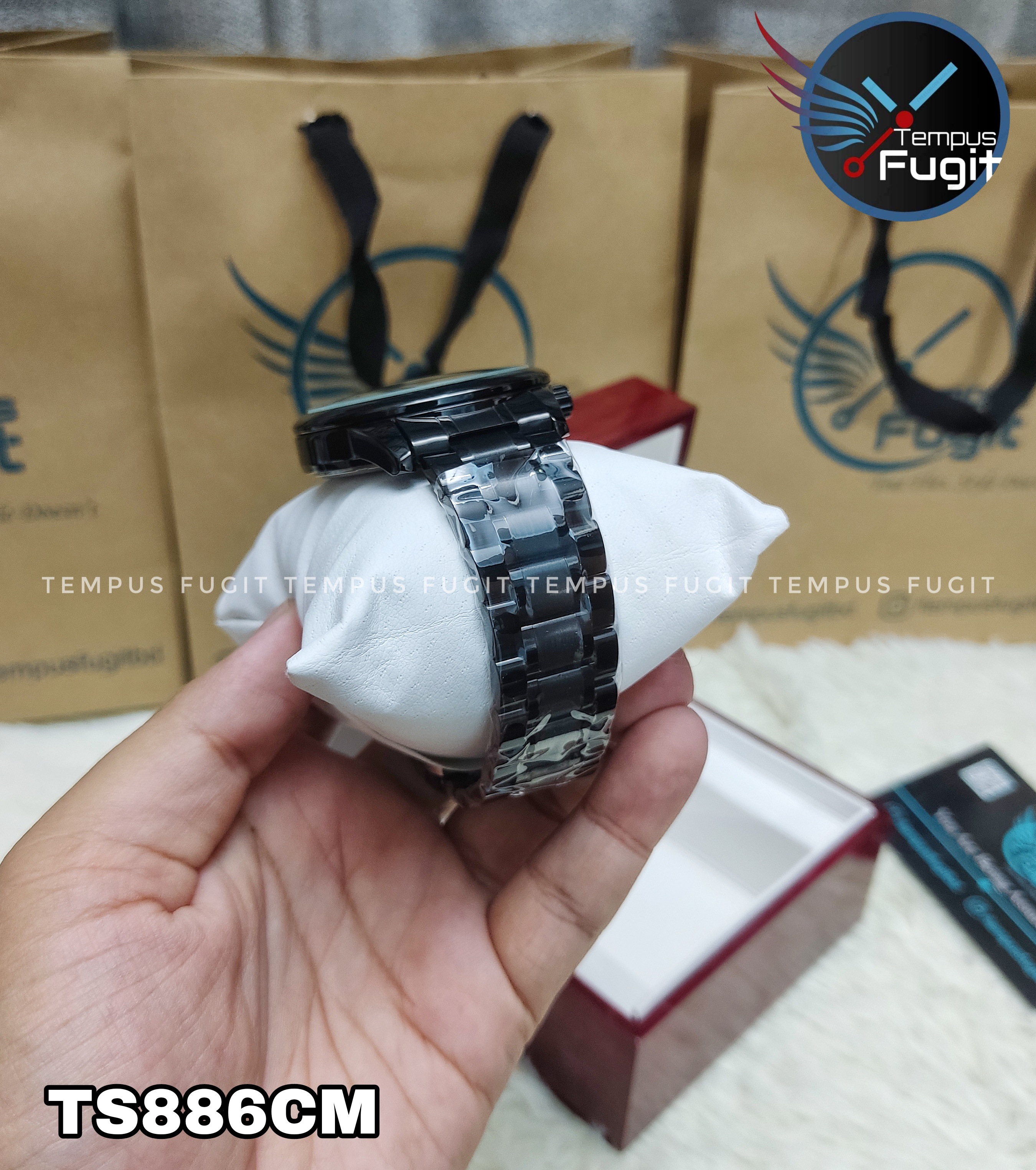 TISSOT Powermatic Replica Gents Watch- Blue Dial- Black Bezel- Black Chain- TF Code TS886CM_img_3