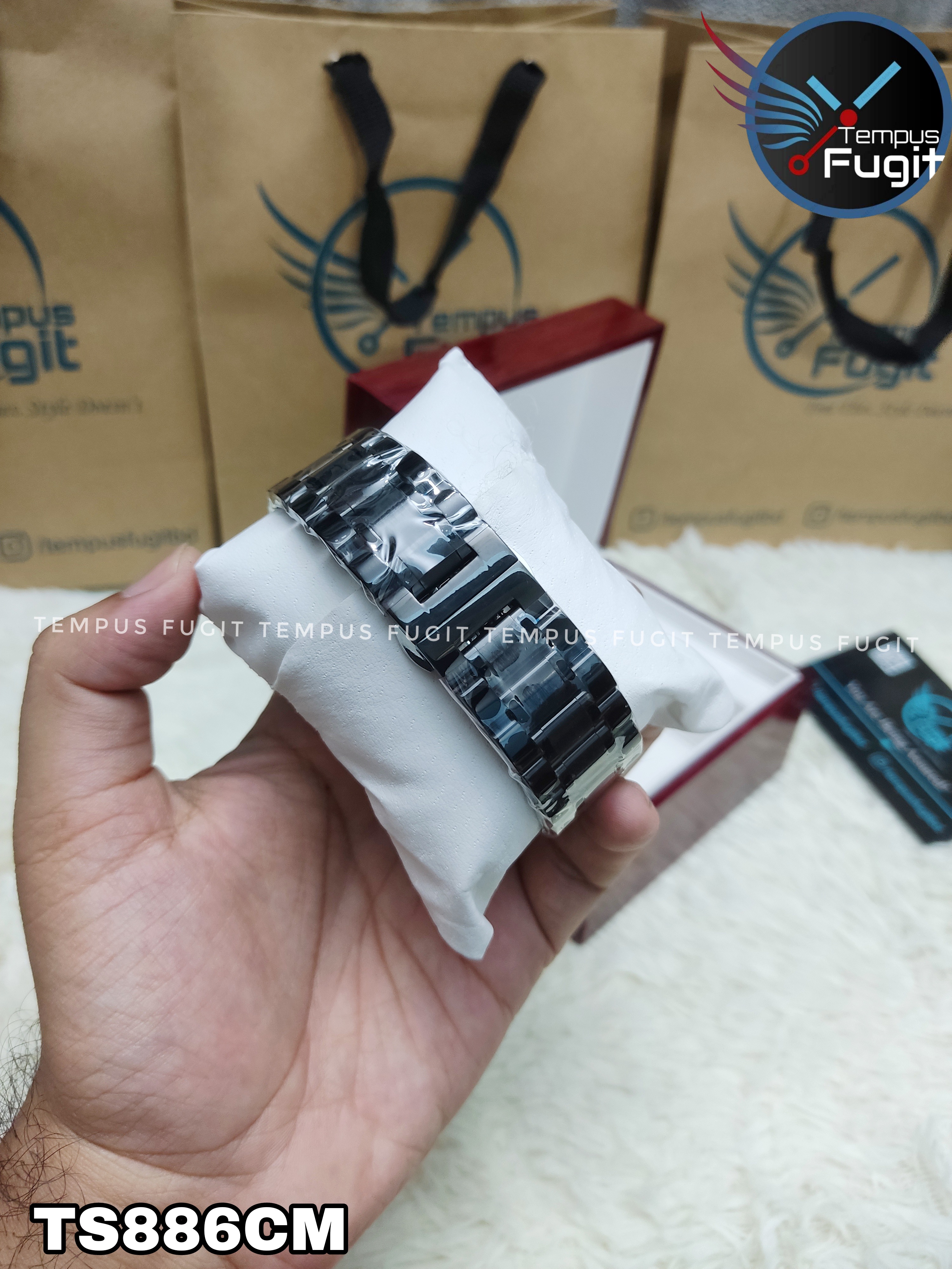 TISSOT Powermatic Replica Gents Watch- Blue Dial- Black Bezel- Black Chain- TF Code TS886CM_img_4