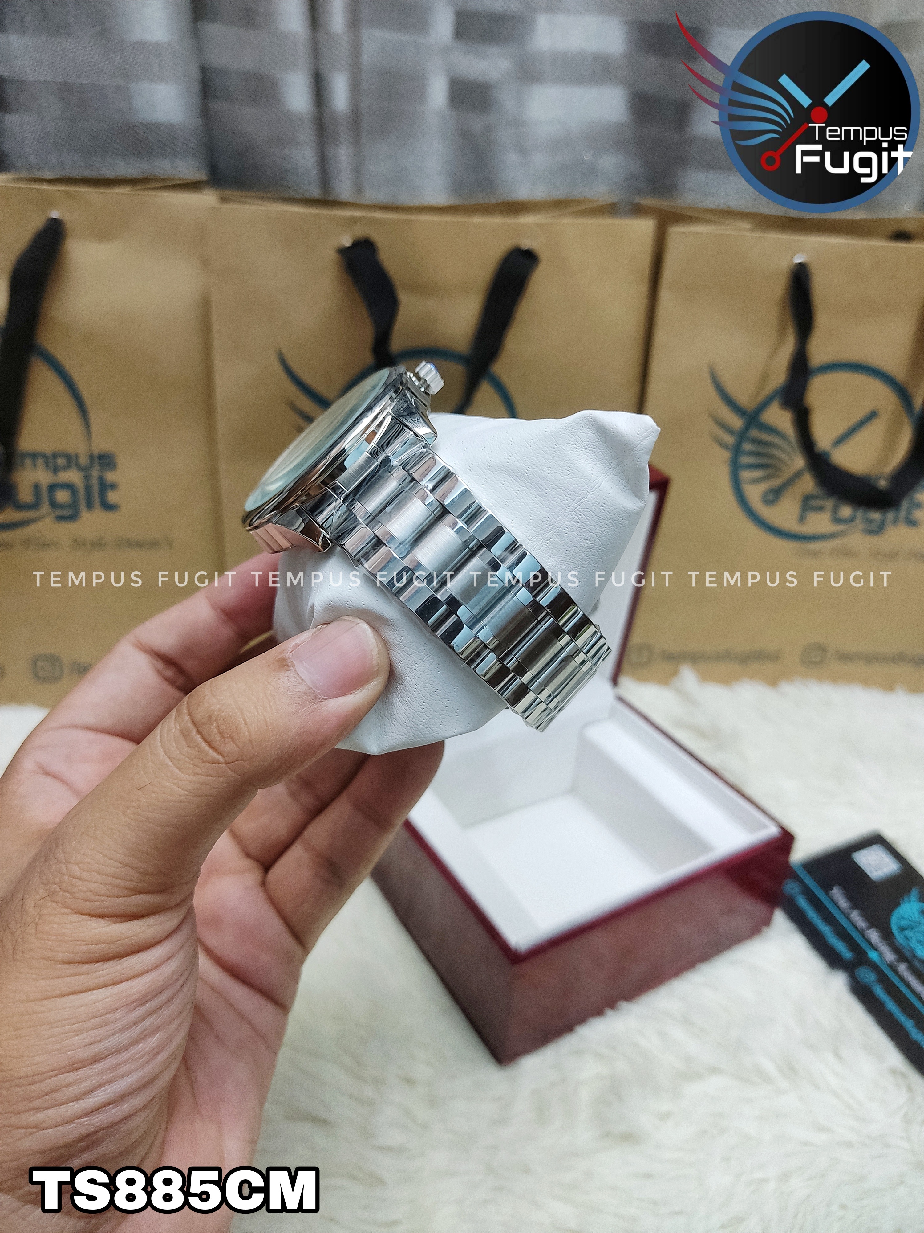 TISSOT Powermatic Replica Gents Watch- Silver Dial- Silver Bezel- Silver Chain- TF Code TS885CM_img_3