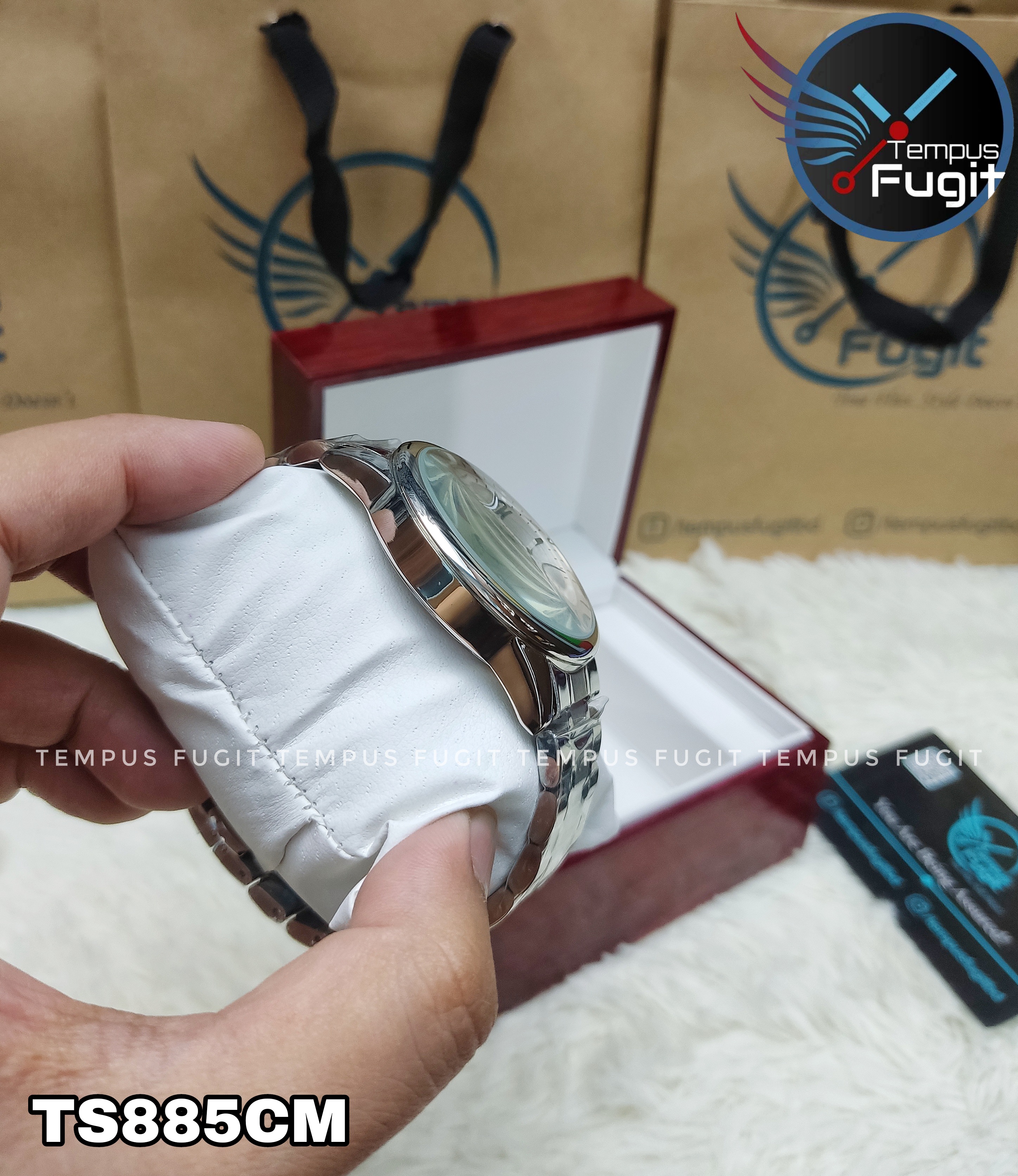 TISSOT Powermatic Replica Gents Watch- Silver Dial- Silver Bezel- Silver Chain- TF Code TS885CM_img_4