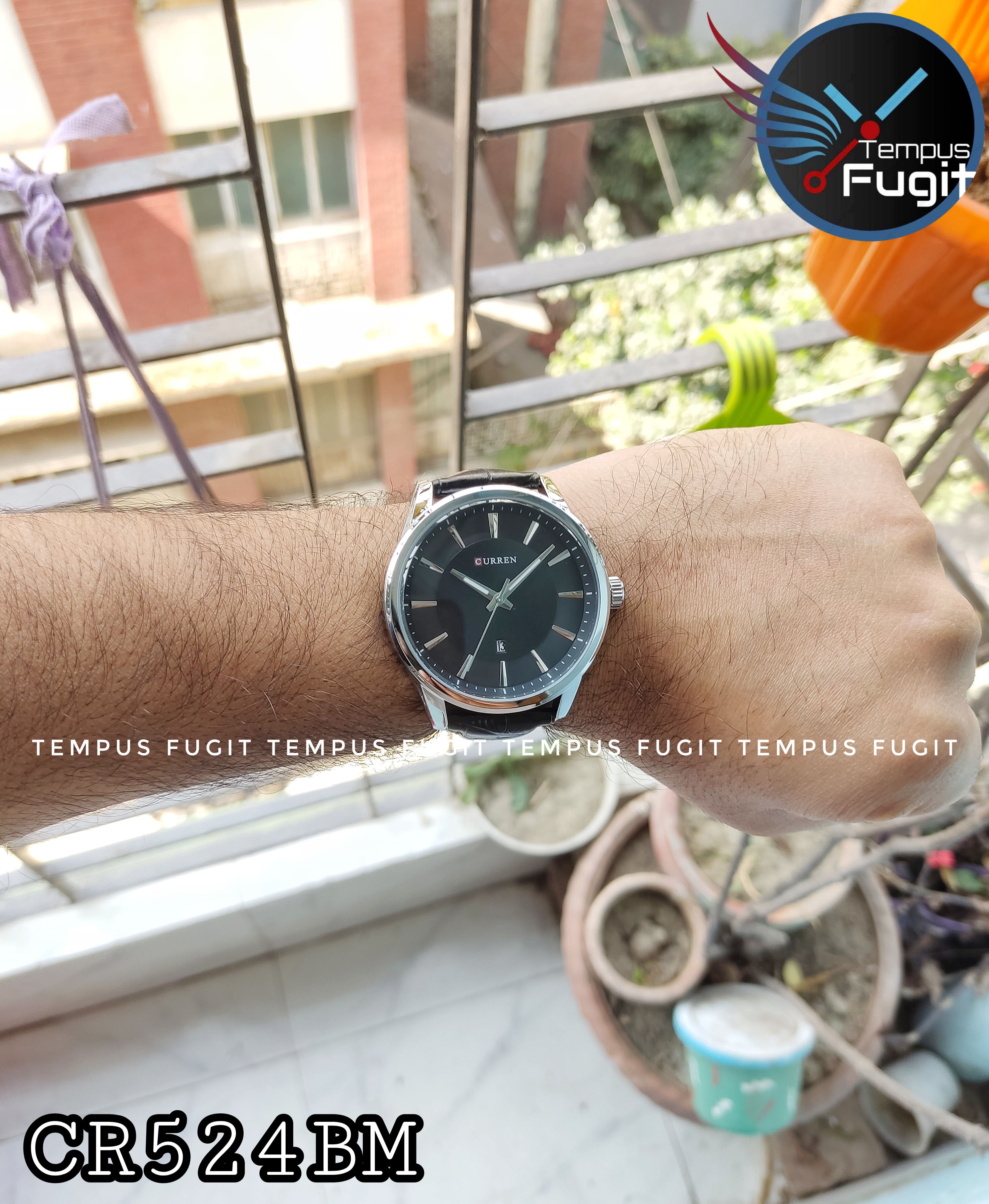 Curren 8365 Leather Gents Watch- Black Dial- Silver Bezel- Black Belt- TF Code CR524BM_img_5