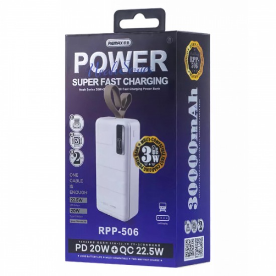 REMAX RPP-506 NOAH SERIES 30000mAh PD20W+ QC22.5W PD+QC Fast Charging Power Bank_img_0