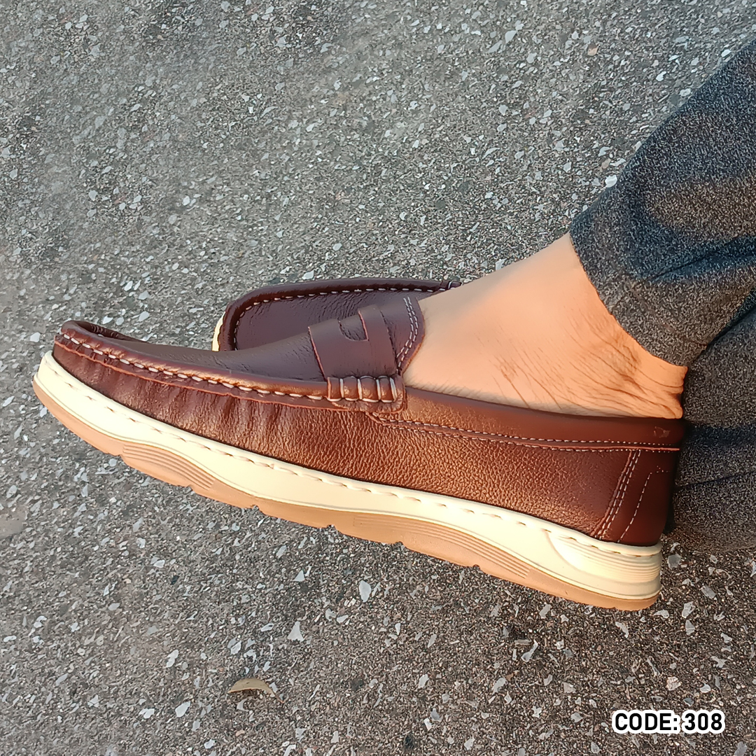 Genuine cow Leather Light Weight Casual Shoes - 308_img_1