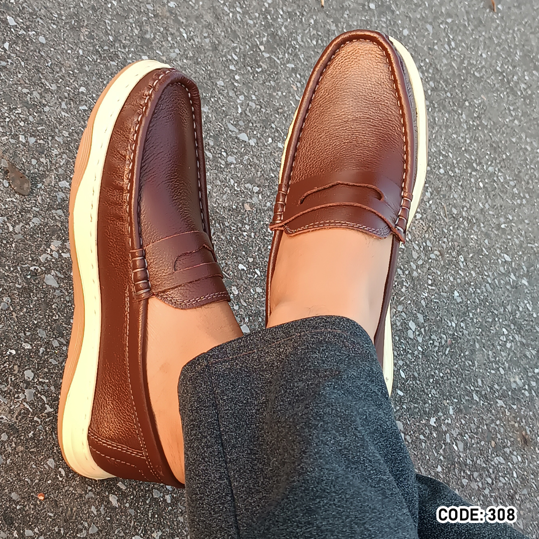 Genuine cow Leather Light Weight Casual Shoes - 308_img_2