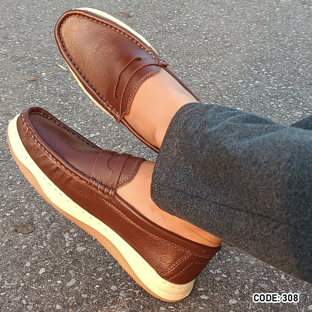 Genuine cow Leather Light Weight Casual Shoes - 308_img_3