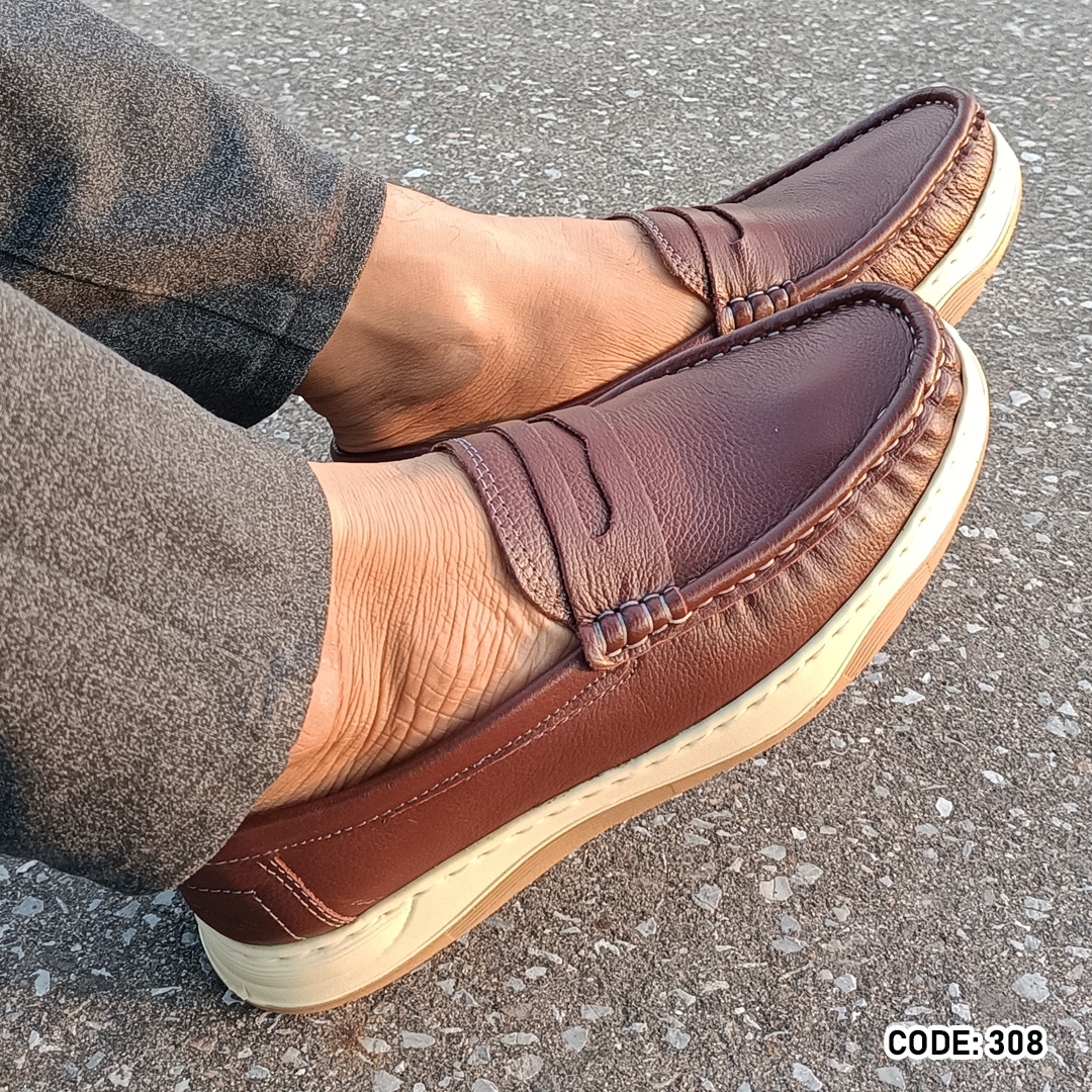 Genuine cow Leather Light Weight Casual Shoes - 308_img_4