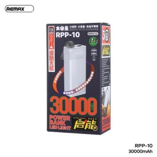 Remax CHINEN Series RPP-10 30000mAh Power Bank LED LIGHT with 2 Outputs 2 Inputs_img_0