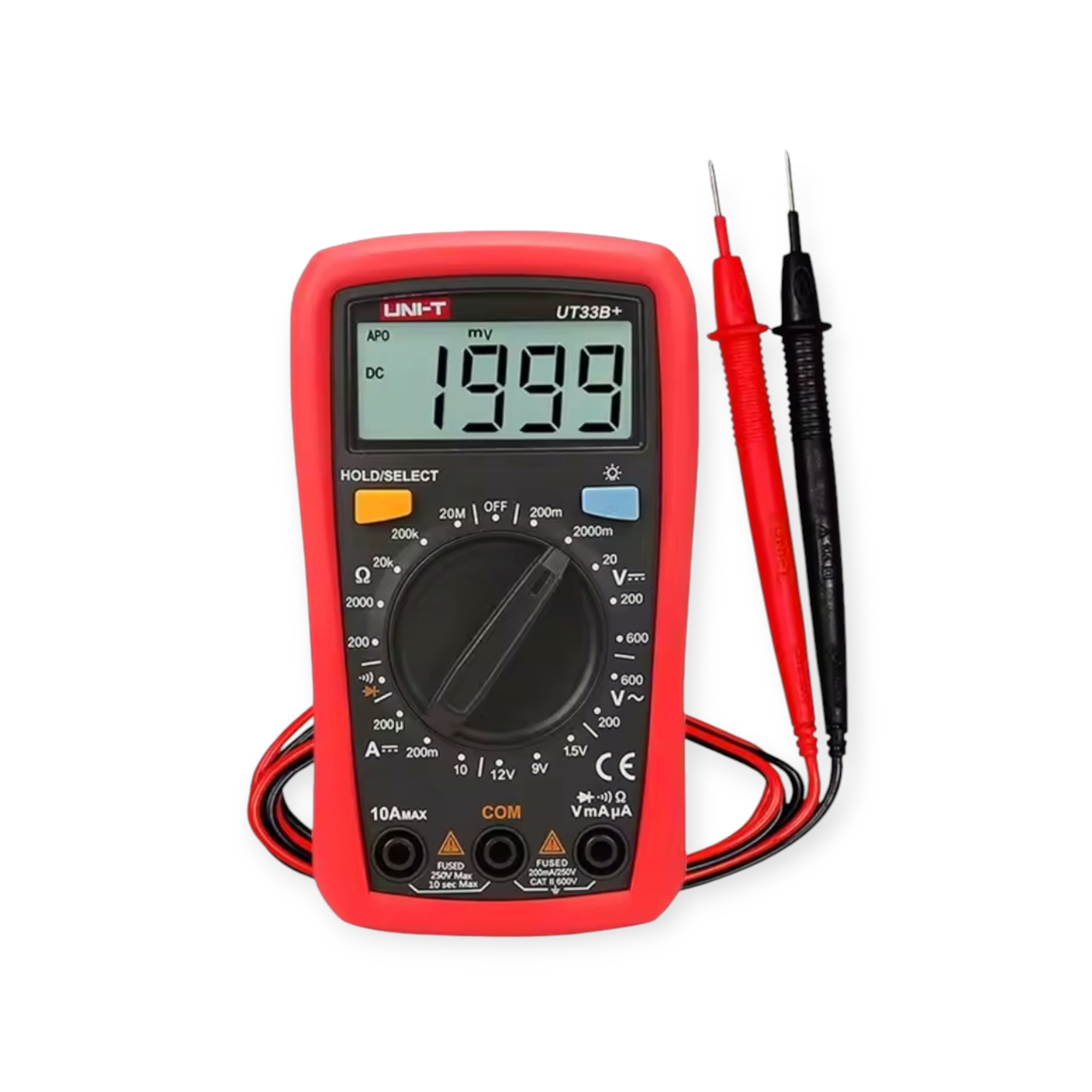 UNI-T UT33B+ Mini Digital Multimeter | 600V NCV | AC/DC Voltage, Current, Resistance, Capacitance Tester | Manual Range