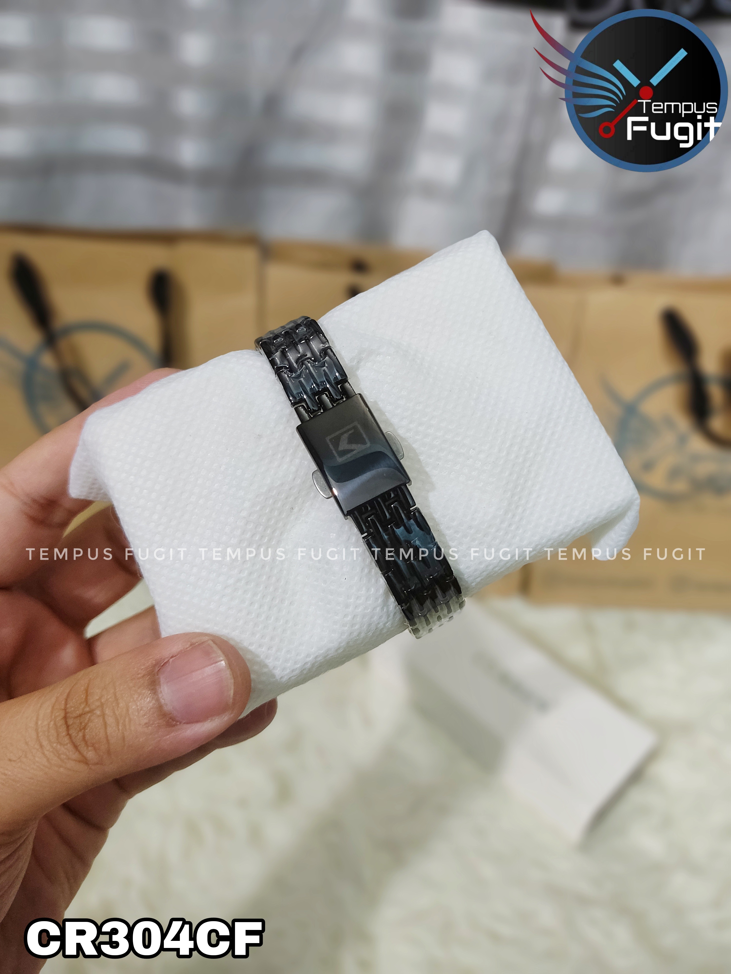 Curren 9052 Ladies Watch - Black Dial- Rose Golden Bezel- Black Chain- TF Code CR304CF_img_7