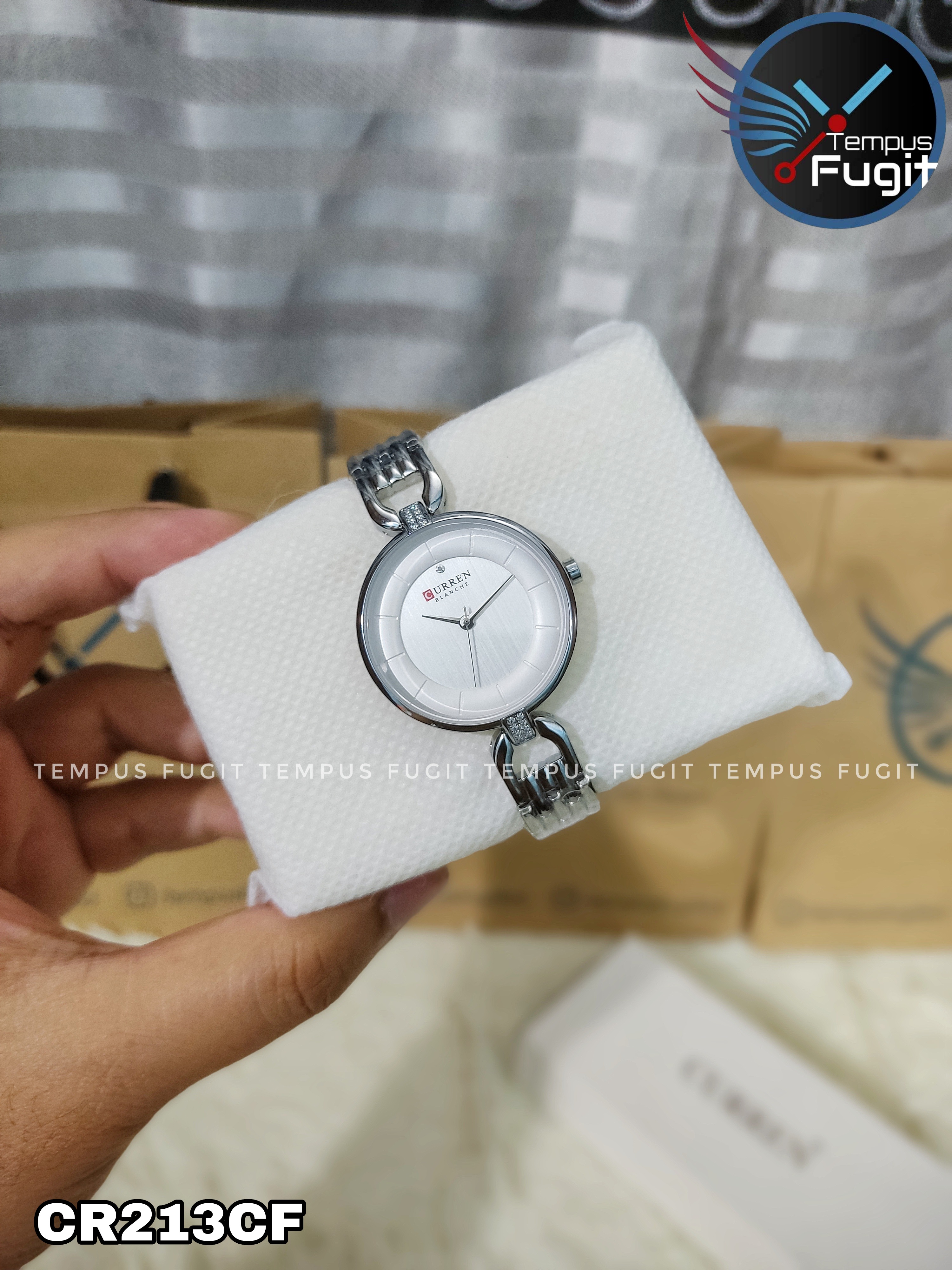 Curren 9052 Ladies Watch - Silver Dial- Silver Bezel- Silver Chain- TF Code CR213CF_img_2