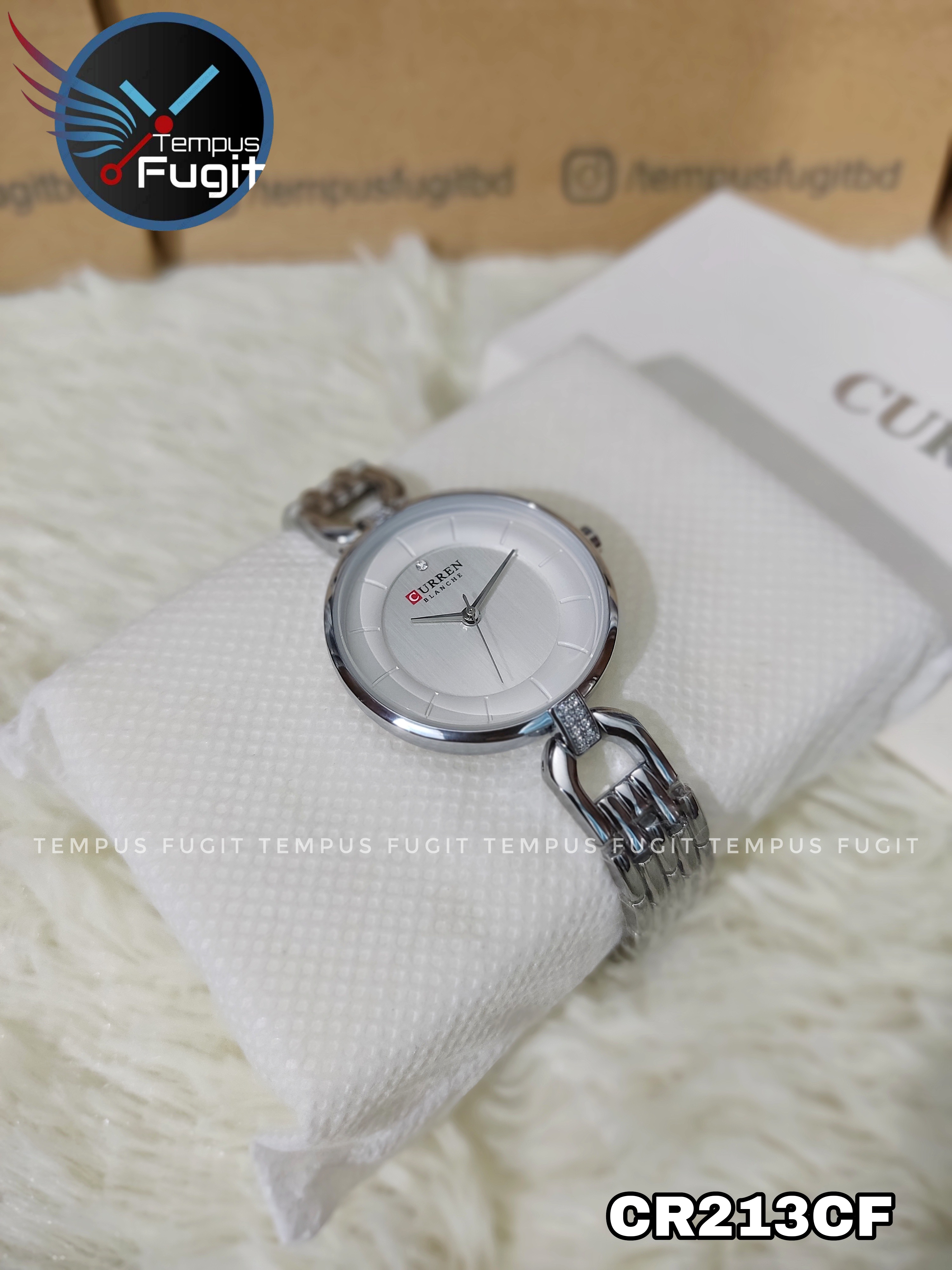 Curren 9052 Ladies Watch - Silver Dial- Silver Bezel- Silver Chain- TF Code CR213CF_img_4