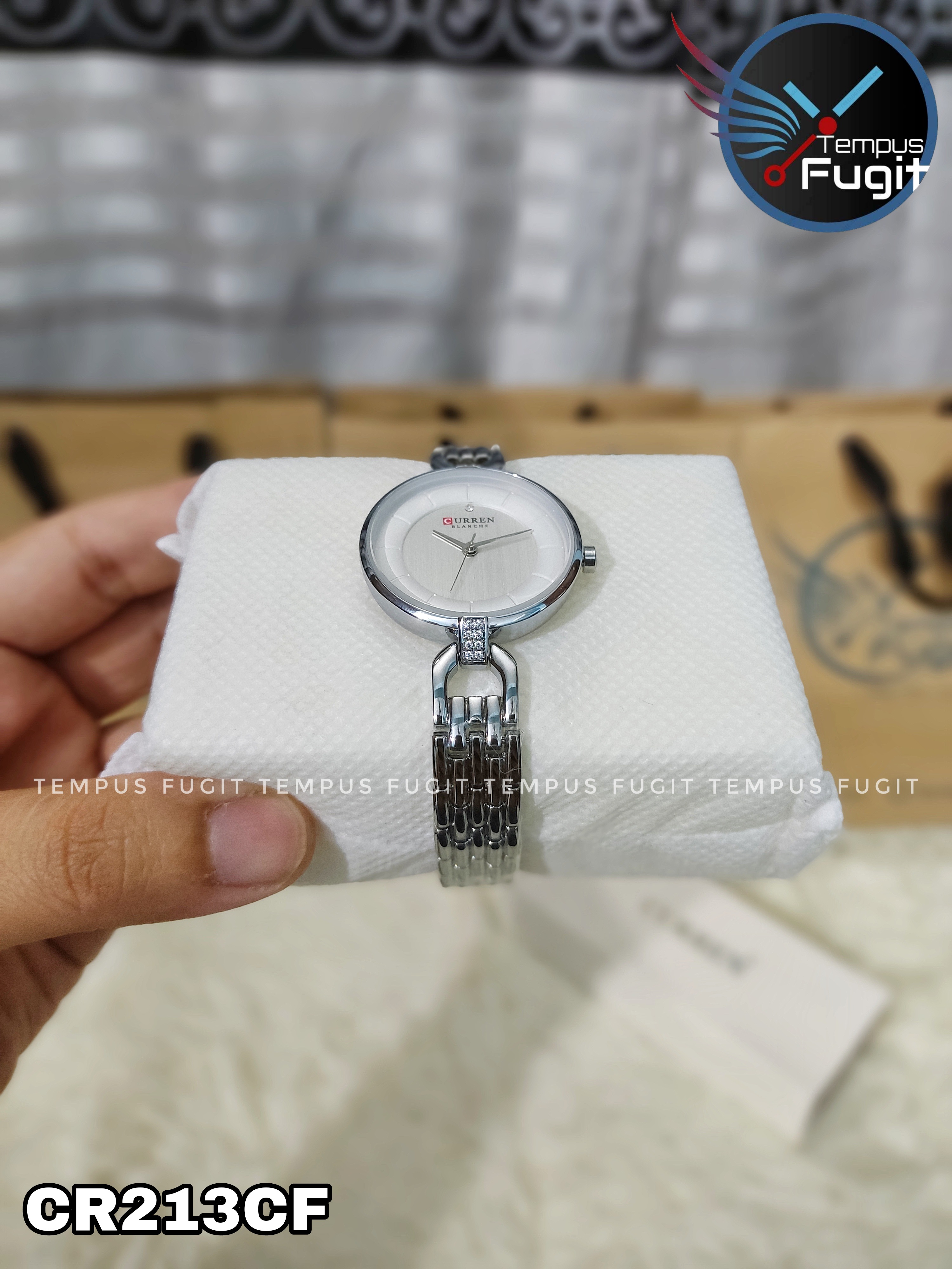 Curren 9052 Ladies Watch - Silver Dial- Silver Bezel- Silver Chain- TF Code CR213CF_img_6