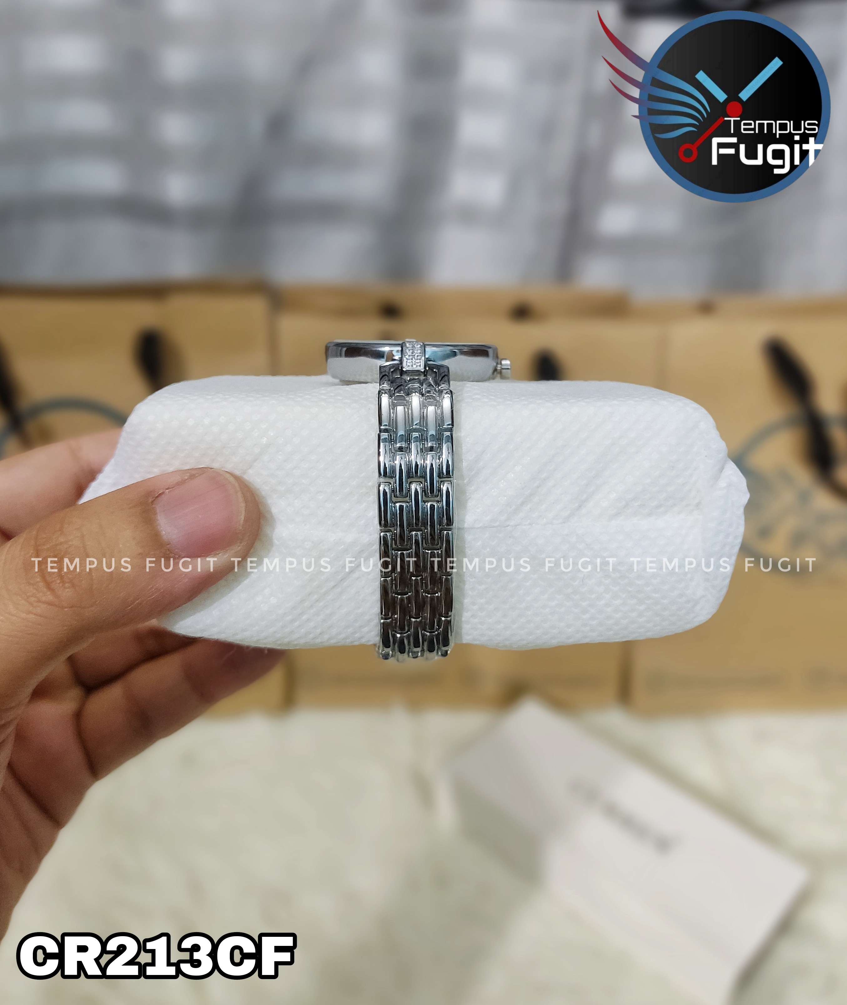 Curren 9052 Ladies Watch - Silver Dial- Silver Bezel- Silver Chain- TF Code CR213CF_img_7