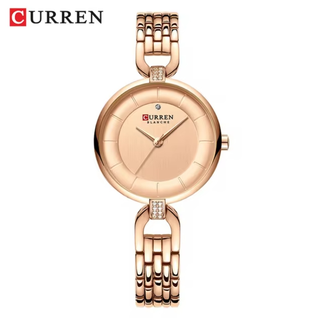 Curren 9052 Ladies Watch - Rose Golden Dial- Rose Golden Bezel- Rose Golden Chain- TF Code CR212CF_img_0