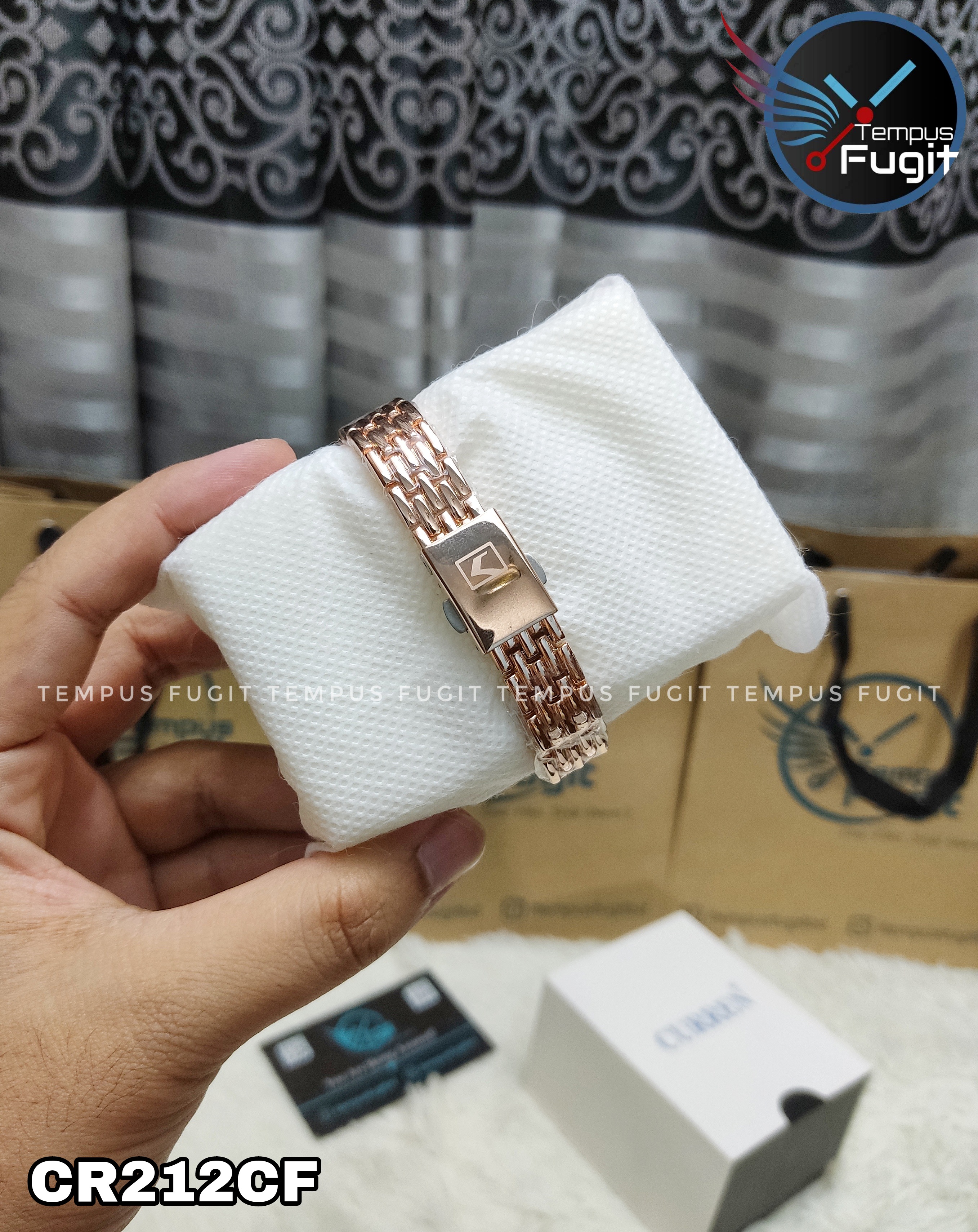 Curren 9052 Ladies Watch - Rose Golden Dial- Rose Golden Bezel- Rose Golden Chain- TF Code CR212CF_img_8