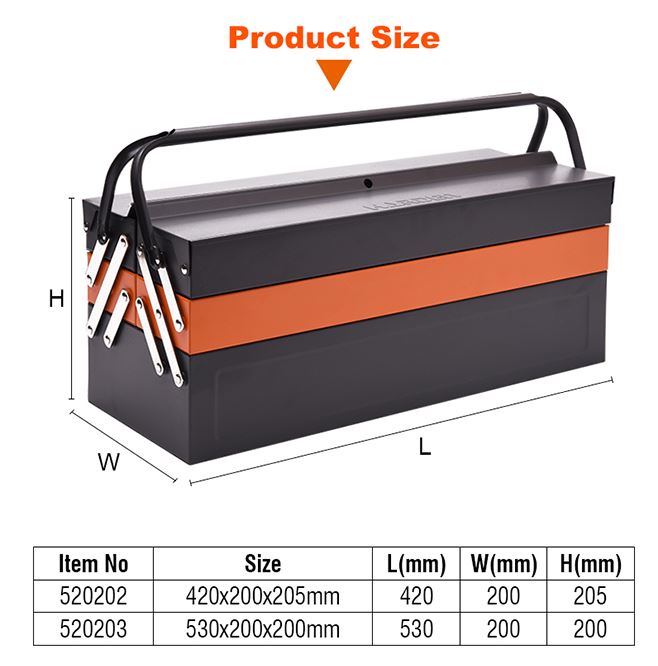 HARDEN 17" Steel Tools Box, Professional 5 Draw  Metal Tools Box (420x200x205mm); 520202
