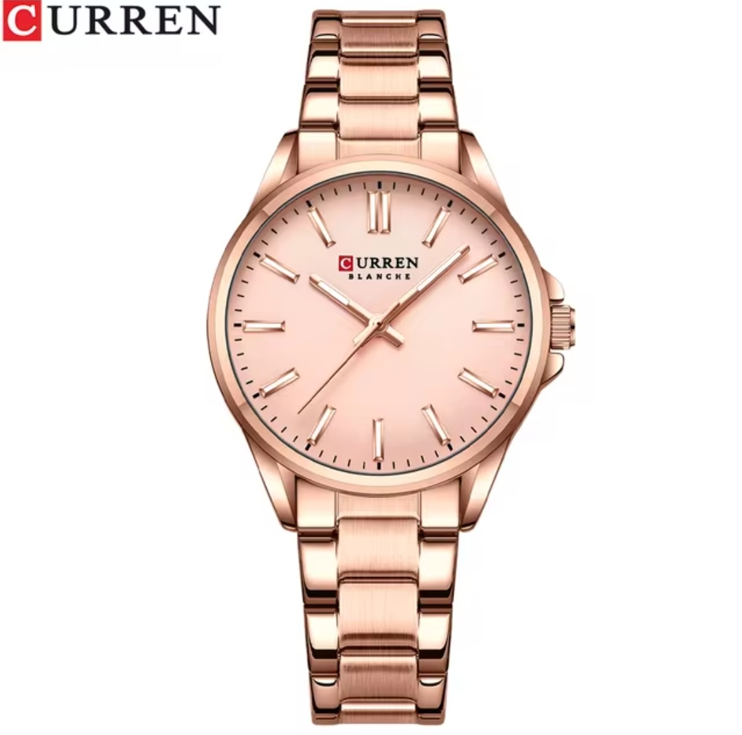 Curren 9090 Ladies Chain Watch - Rose Golden Dial- Rose Golden Bezel- Rose Golden Chain- TF Code CR752CF_img_0