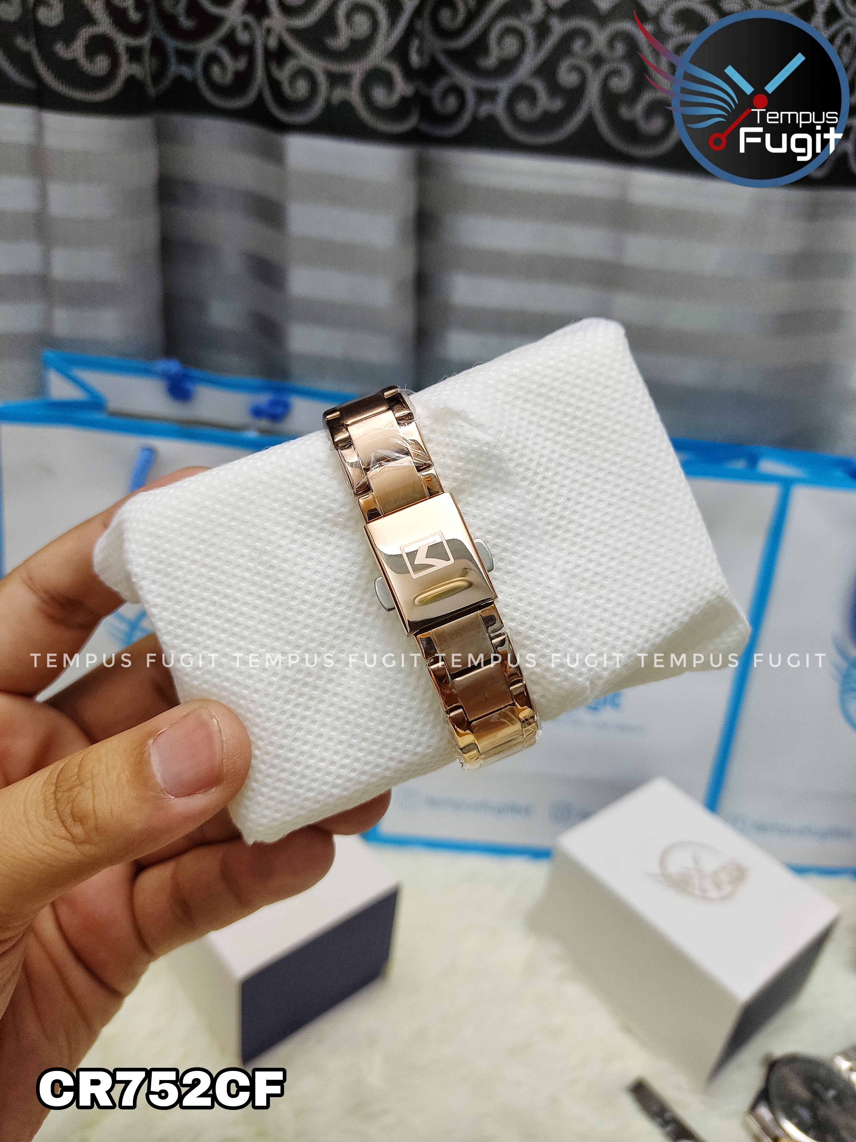 Curren 9090 Ladies Chain Watch - Rose Golden Dial- Rose Golden Bezel- Rose Golden Chain- TF Code CR752CF_img_8