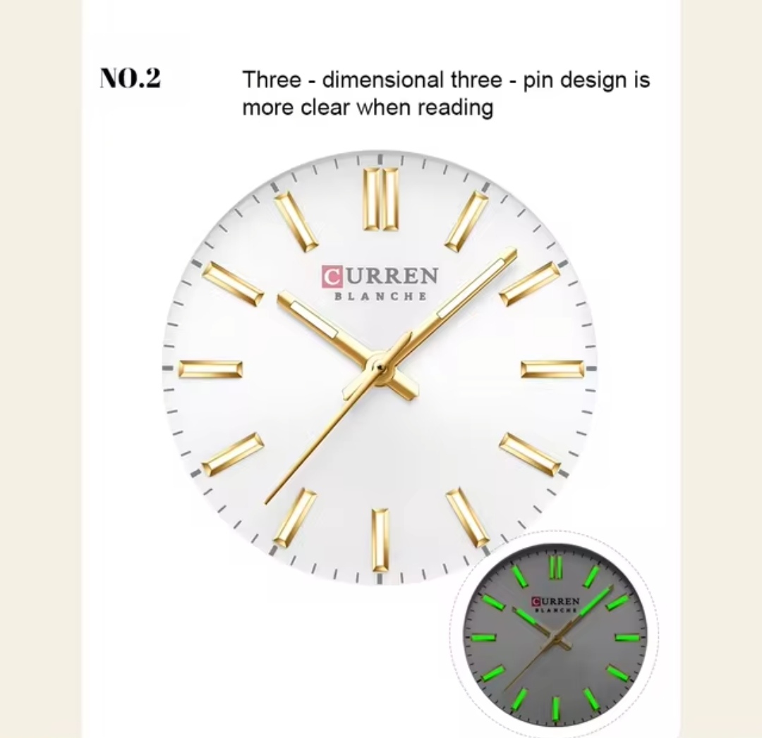 Curren 9090 Ladies Chain Watch - Silver Dial- Golden Bezel- Silver+Golden Chain- TF Code CR851CF_img_3