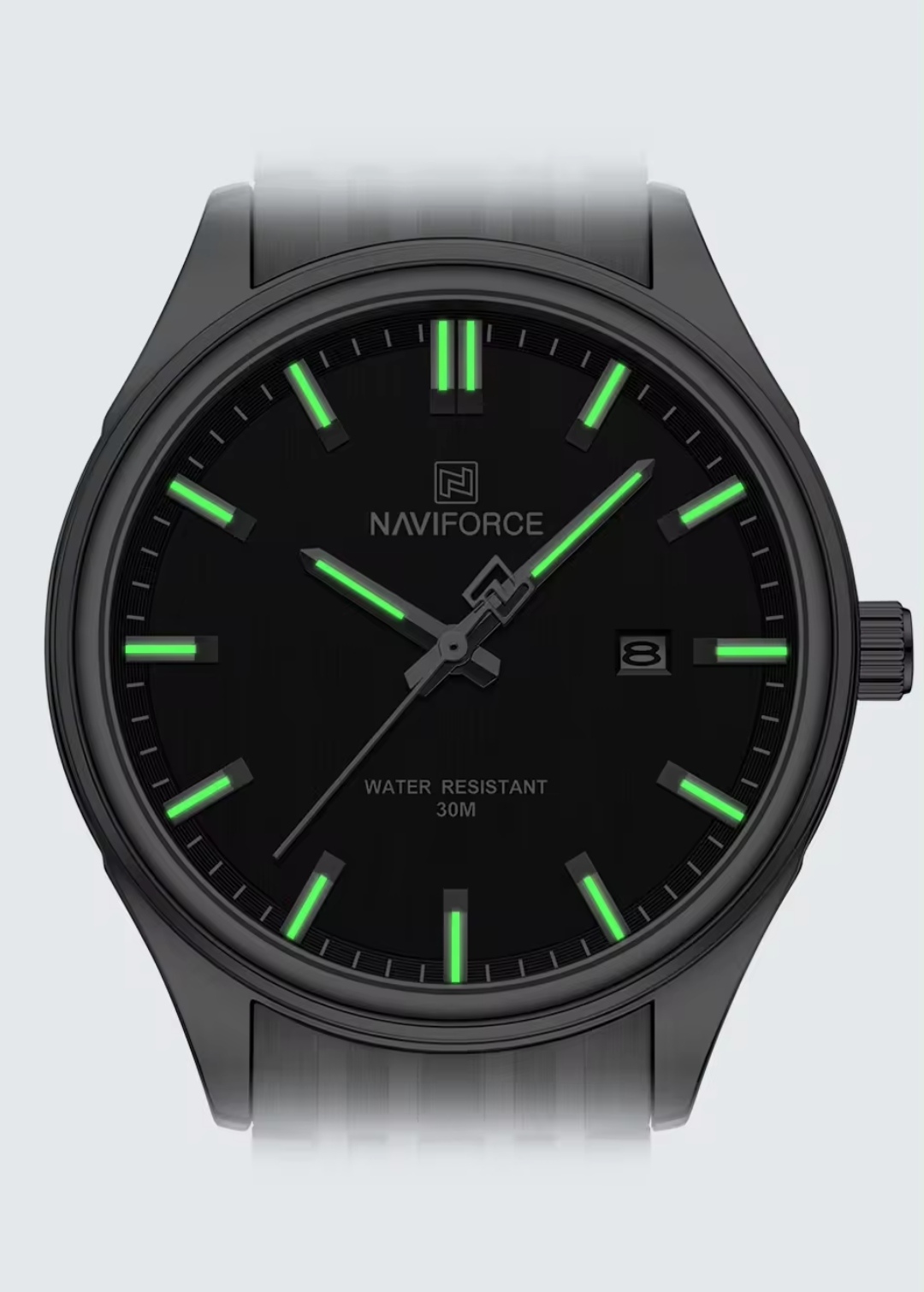 Naviforce 8039 Couple Chain Watch- Black Dial- Silver Bezel- Silver Chain- TF Code NF883CM&NF862/3CF_img_5