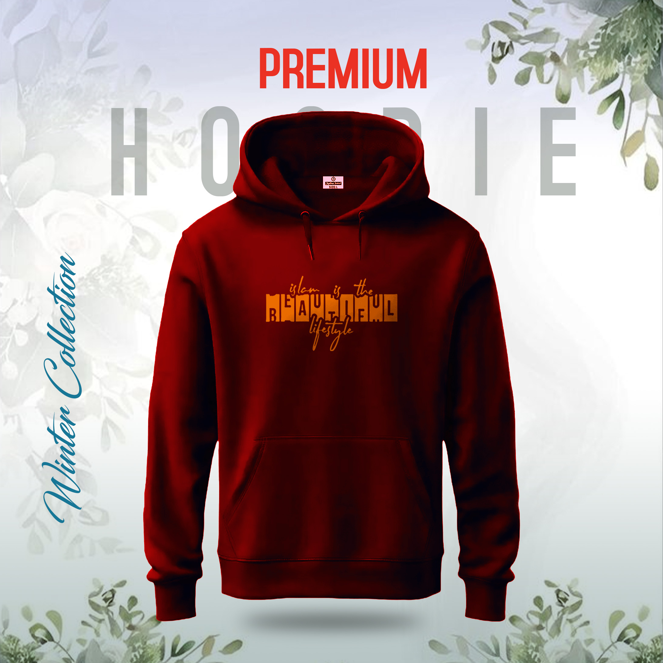 Islam is Beautiful Lifestyle -Islamic Hoodie (Maroon)_img_0