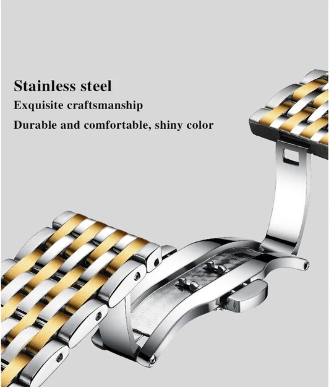 Poedagar 836 Couple Chain Watch- Silver Dial, Golden Bezel- Silver+Golden Chain- TF Code PD664CM&PD665CF_img_4