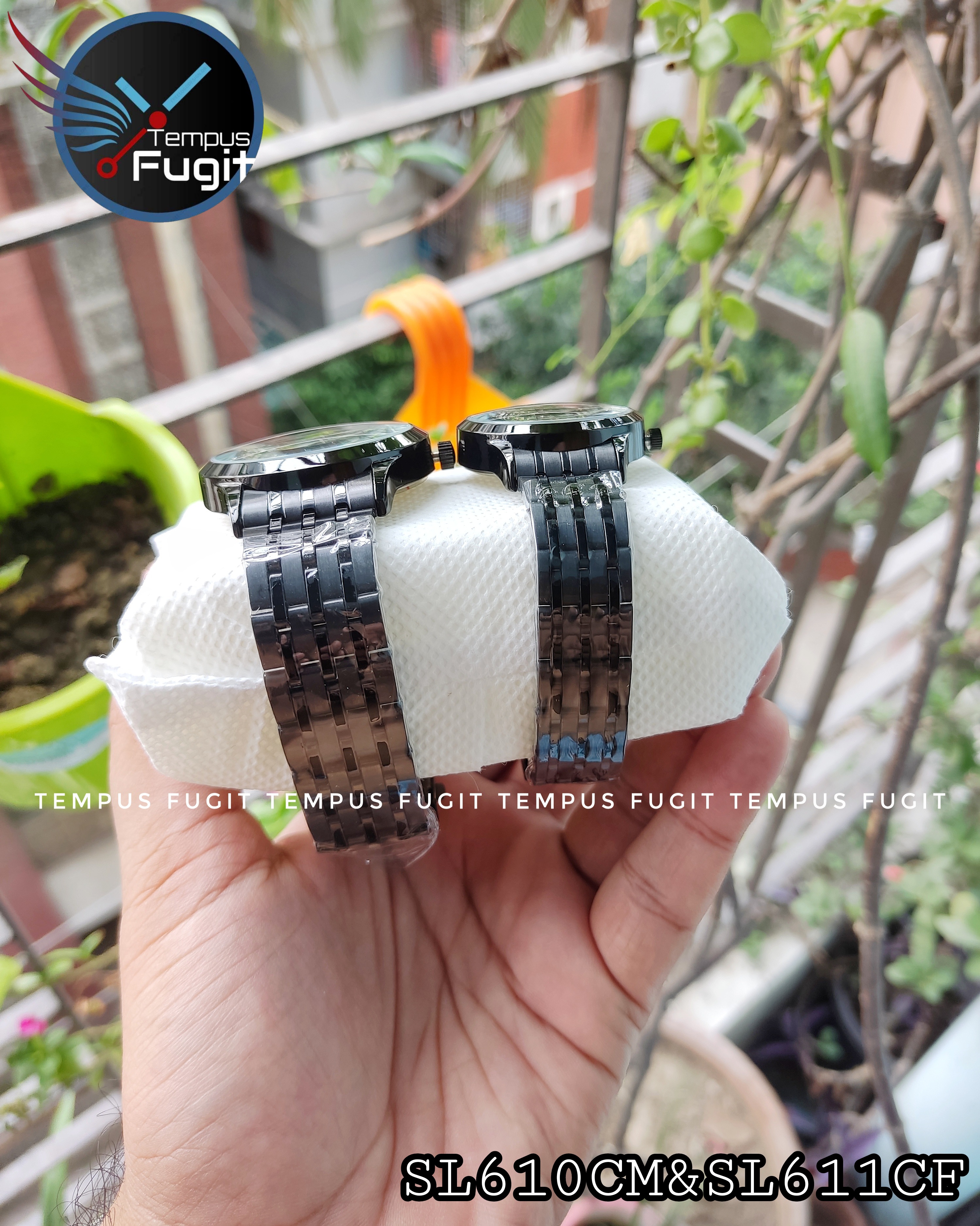 SNILLE N1051G Couple Chain Watch- Blue Dial- Black Bezel- Black Chain- TF Code SL610CM&SL611CF_img_3