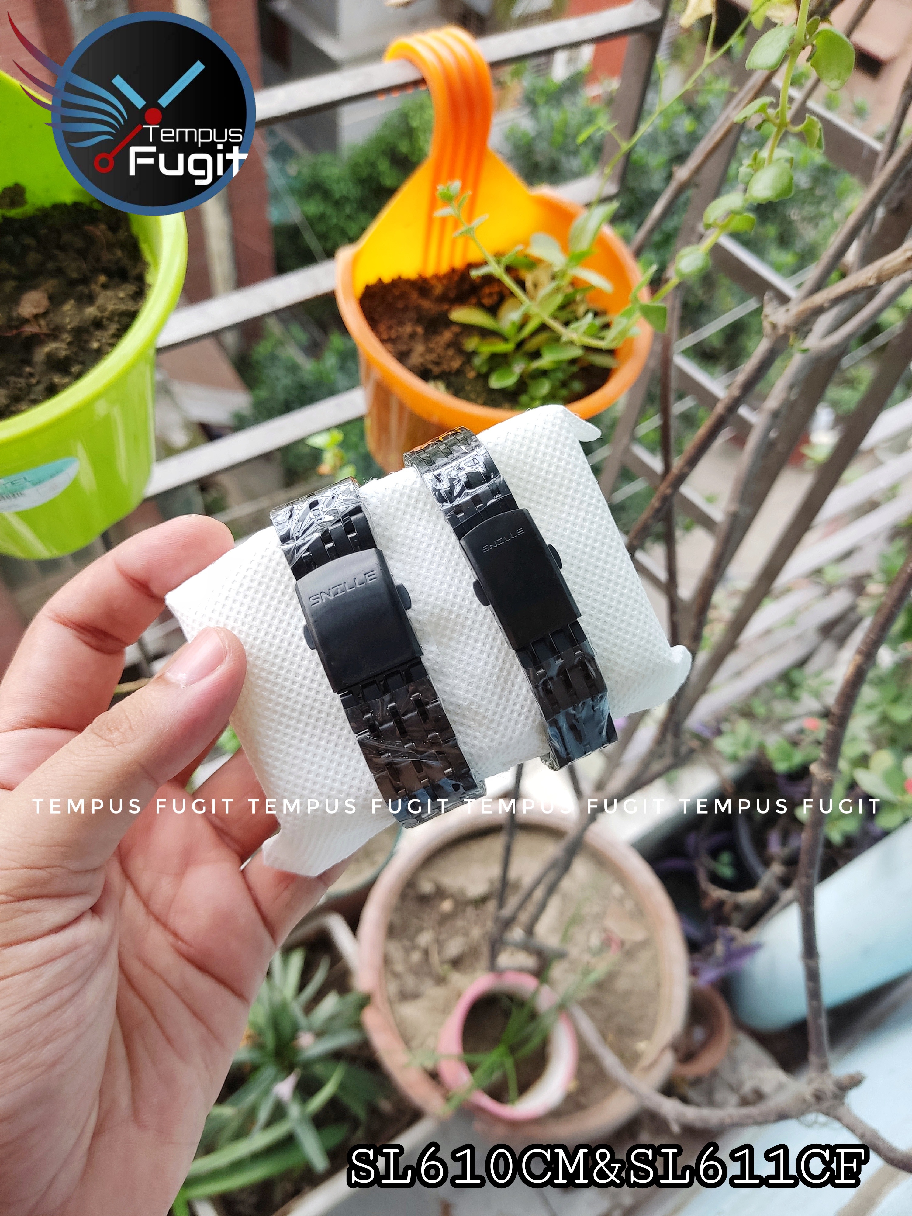 SNILLE N1051G Couple Chain Watch- Blue Dial- Black Bezel- Black Chain- TF Code SL610CM&SL611CF_img_4