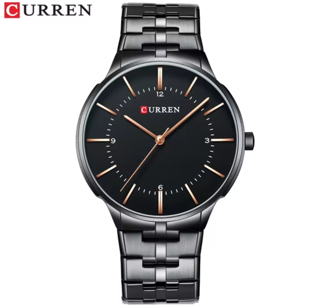 Curren 8321 Gents Chain Watch- Black Dial- Black Bezel- Black Chain- TF Code CR246CM_img_1
