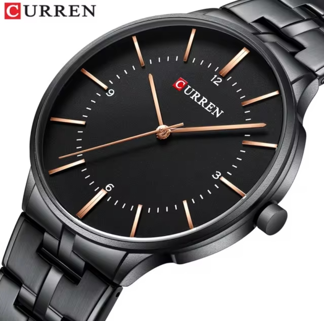 Curren 8321 Gents Chain Watch- Black Dial- Black Bezel- Black Chain- TF Code CR246CM_img_3