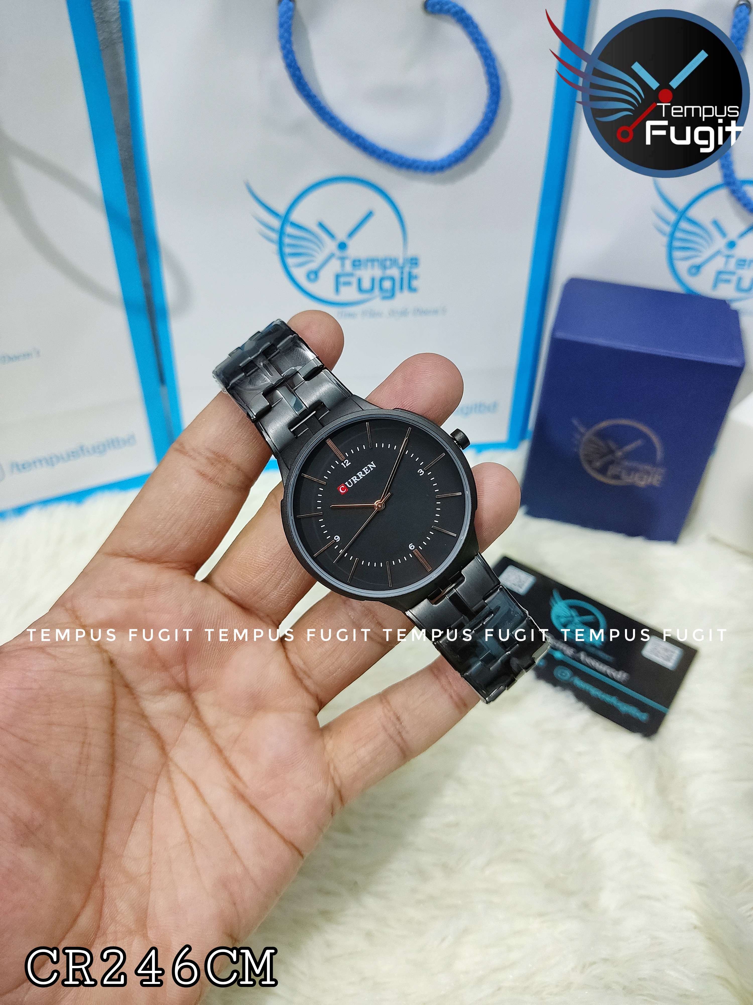 Curren 8321 Gents Chain Watch- Black Dial- Black Bezel- Black Chain- TF Code CR246CM_img_5