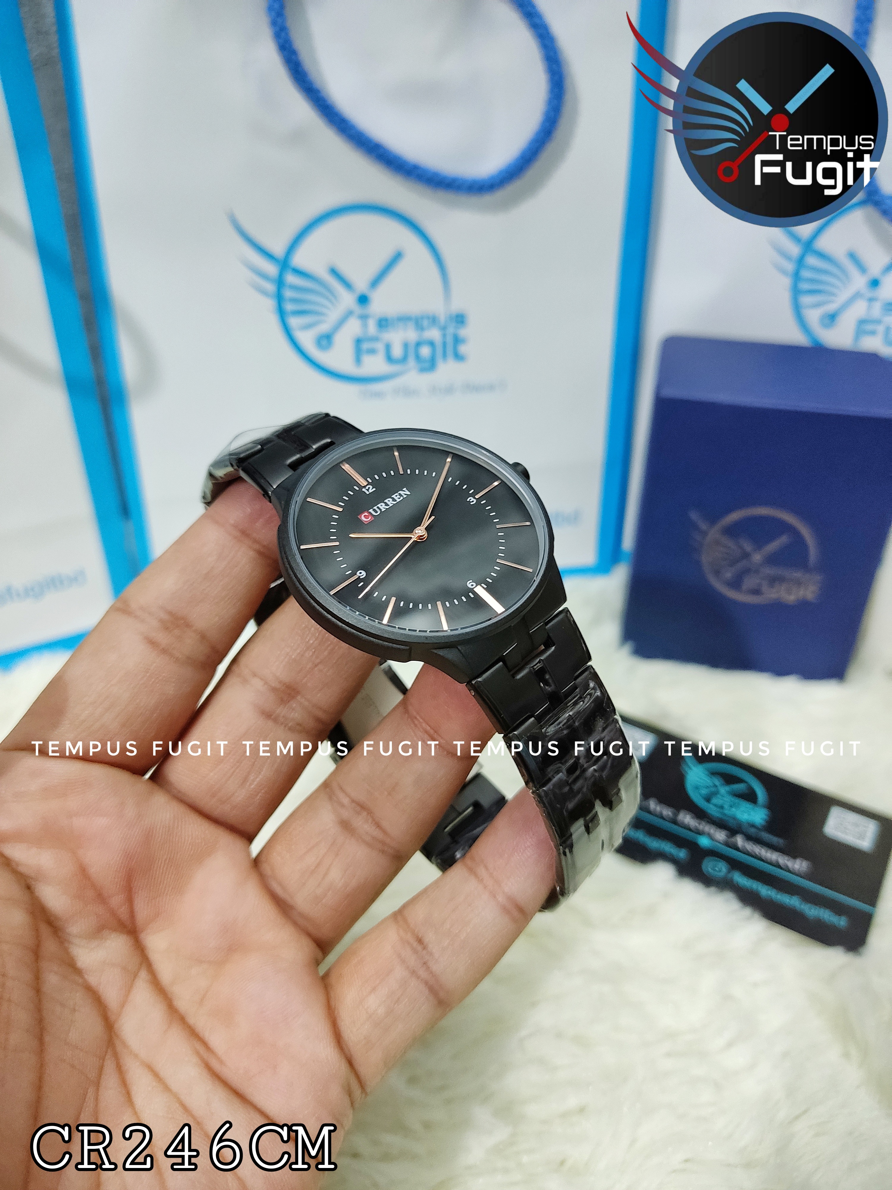 Curren 8321 Gents Chain Watch- Black Dial- Black Bezel- Black Chain- TF Code CR246CM_img_6