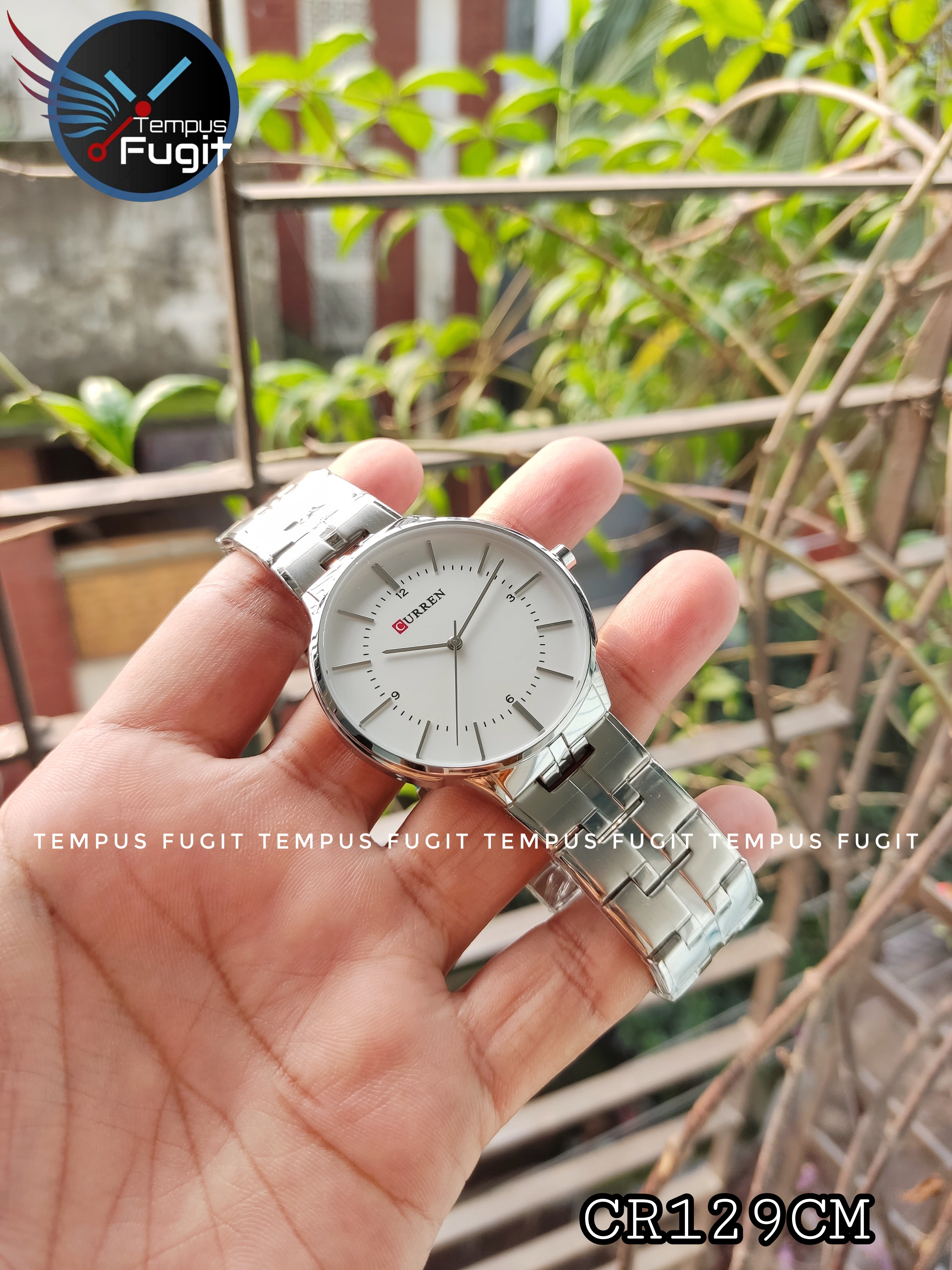 Curren 8321 Gents Chain Watch- White Dial- Silver Bezel- Silver Chain- TF Code CR129CM_img_6